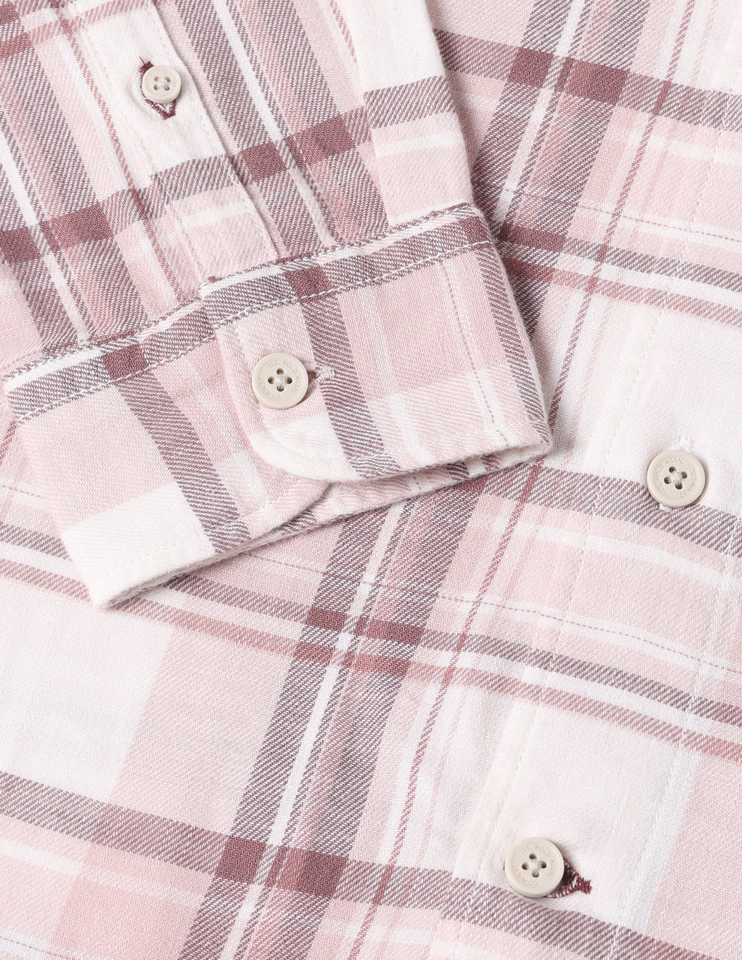 Plaid Checked Twill Shirt Pink - U.S. Polo Assn. India | Large