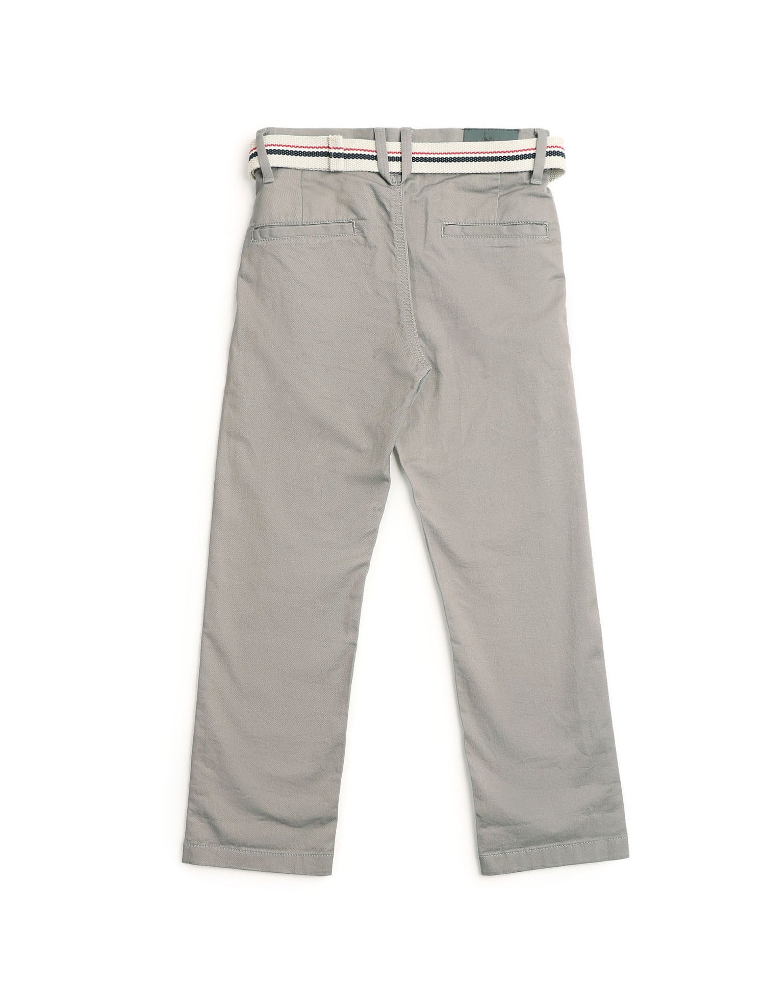 Boys Pure Cotton Slim Fit Trousers Light Grey - U.S. POLO ASSN. | Large