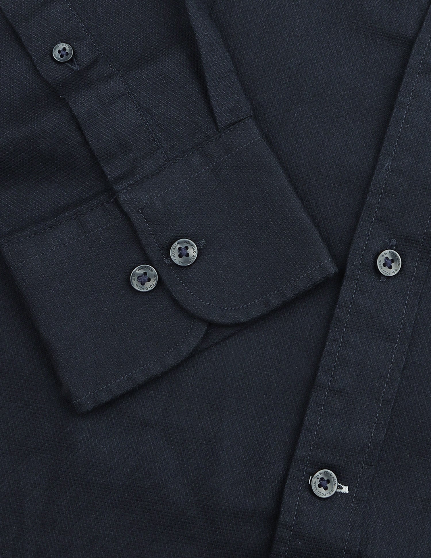 Tailored Fit Solid Shirt Navy - U.S. Polo Assn. India | Large