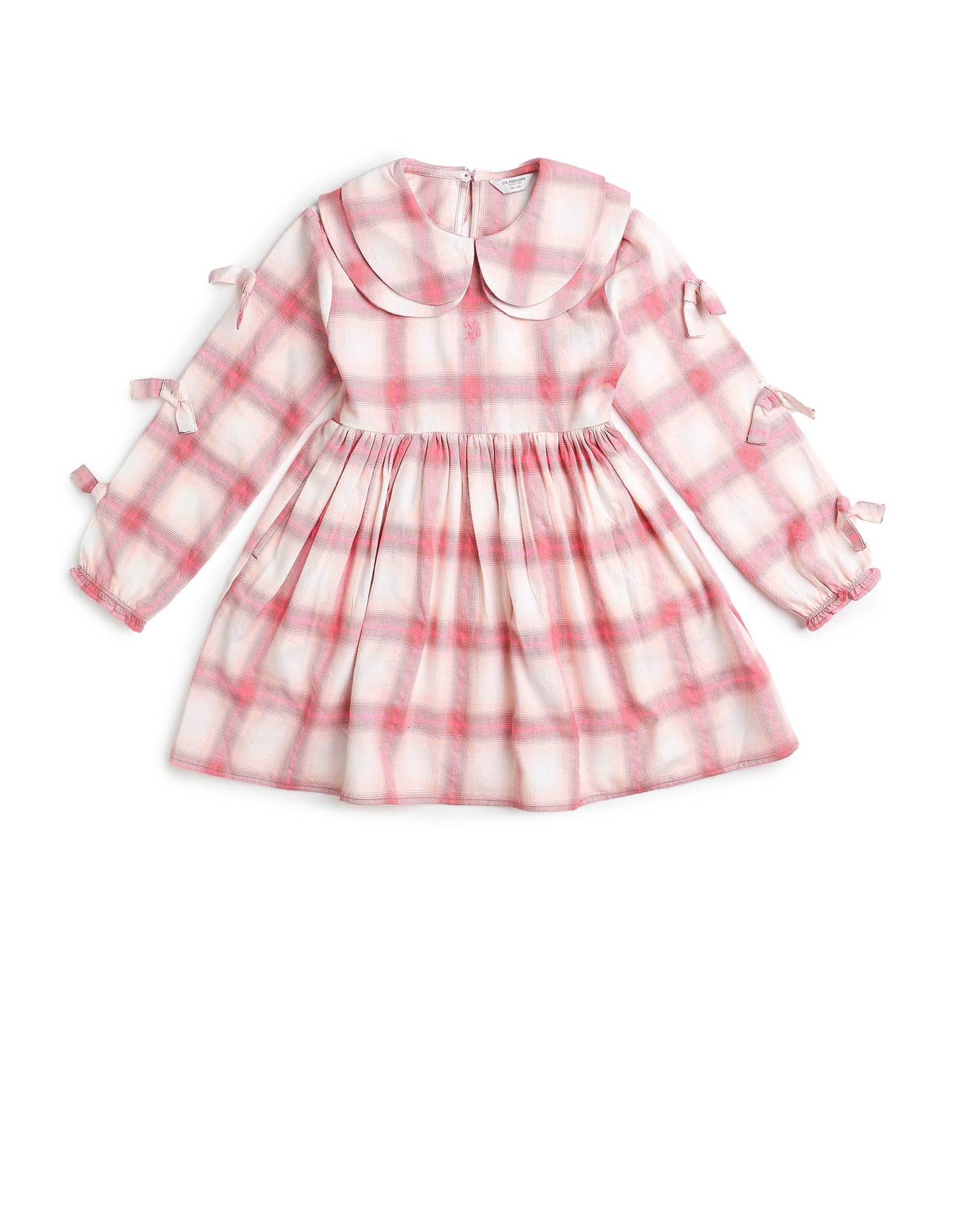 Girls Checked A-Line Dress Pink - U.S. POLO ASSN. | Large