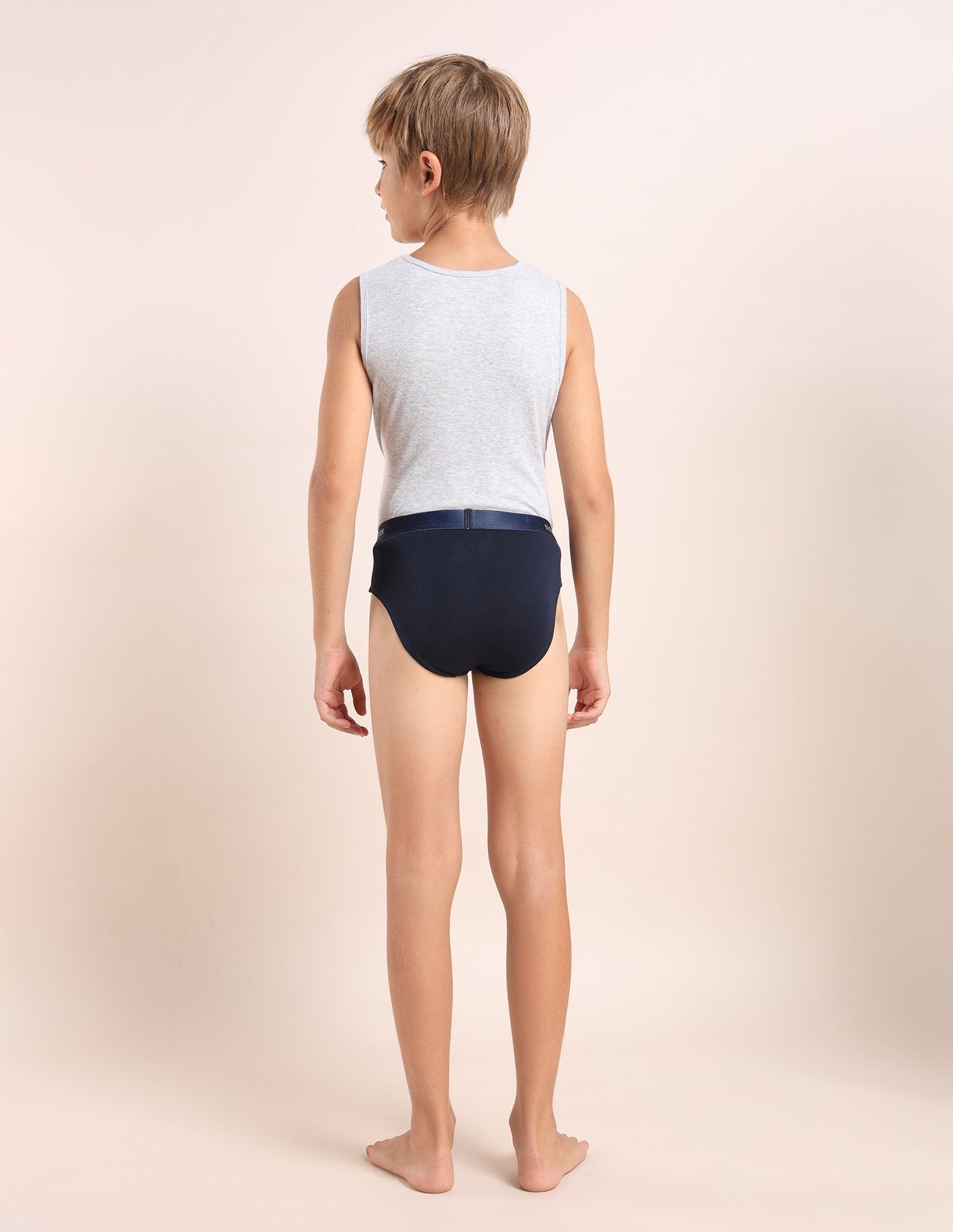 Boys Mid Rise Cotton Spandex Briefs - Pack Of 3 Blue, White and Navy - U.S. POLO ASSN. | Large