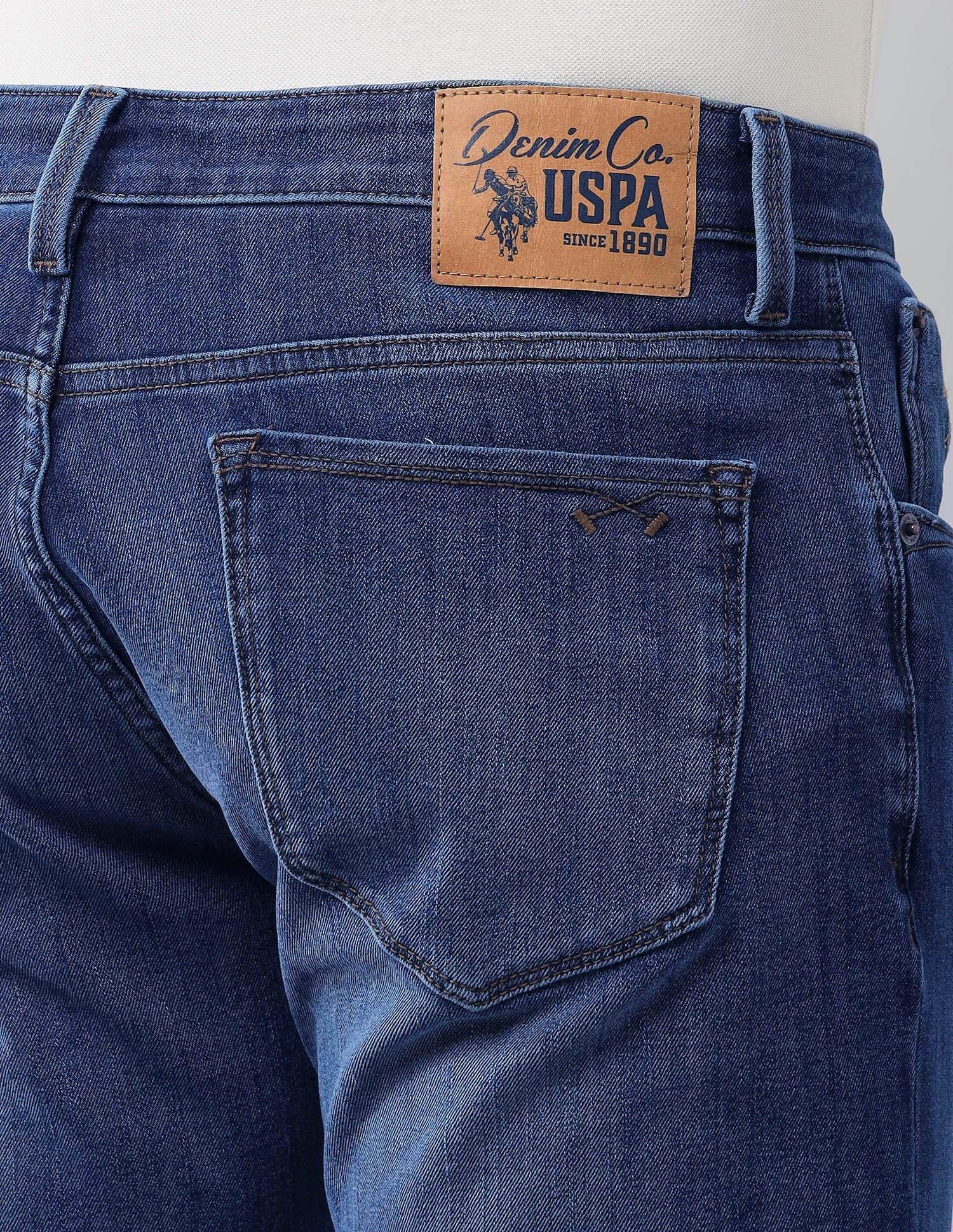 Brandon Fit Slim Tapered Fit Bi Stretch Authentic Jeans Blue - U.S. Polo Assn. India | Large