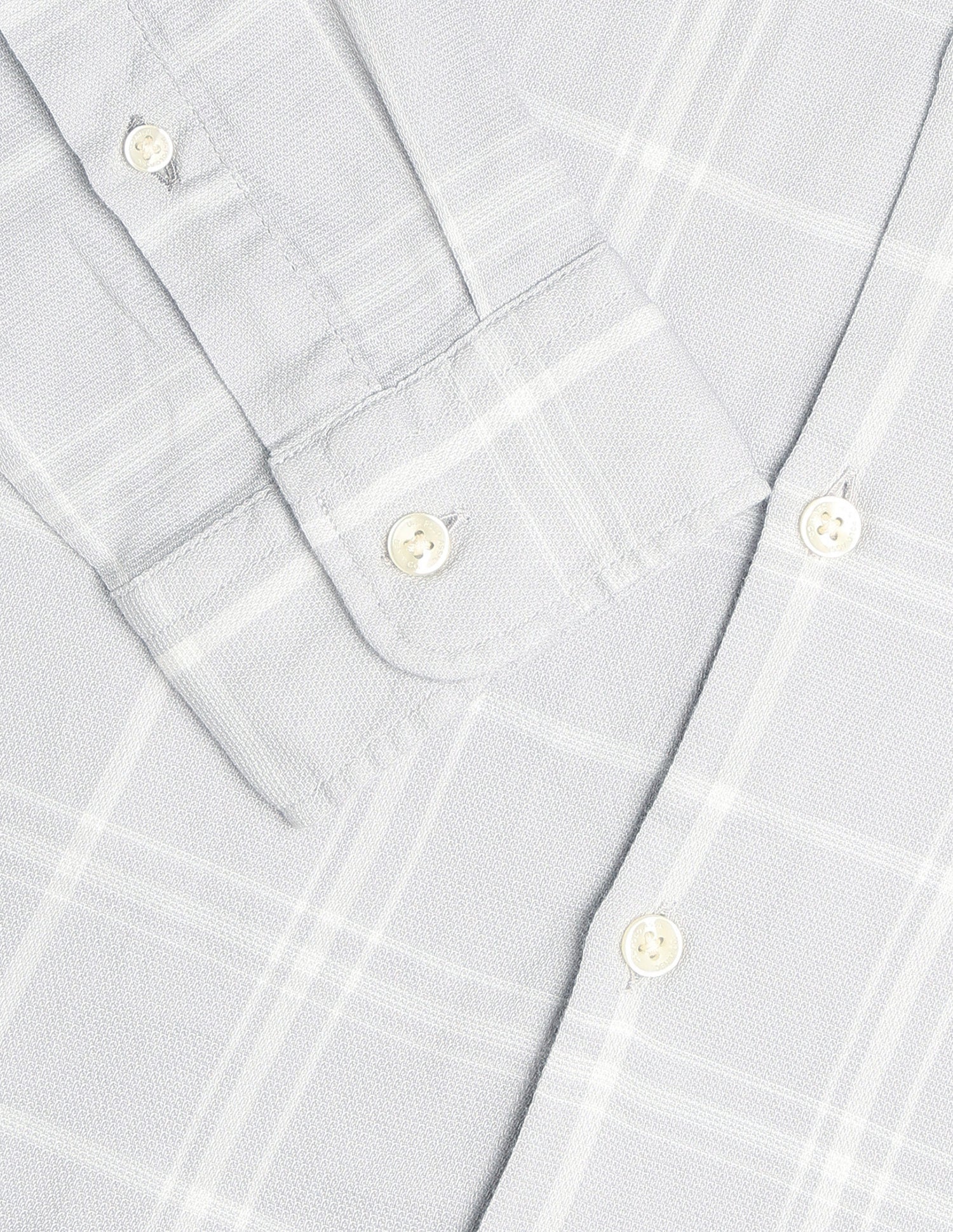 Tartan Checked Dobby Shirt Light Grey - U.S. Polo Assn. India | Large