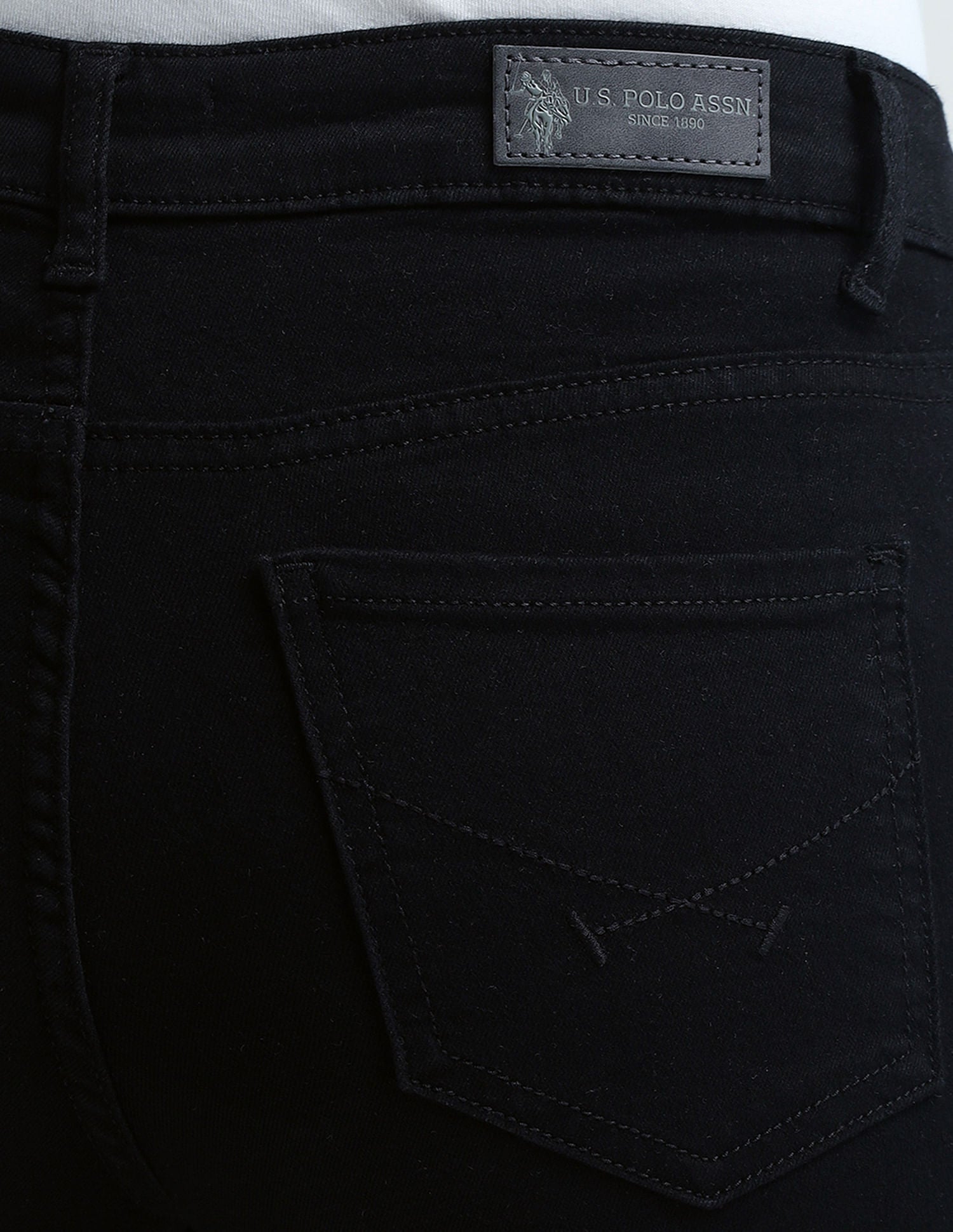 Skinny Bootcut Fit Black Jeans Black - U.S. Polo Assn. India | Large
