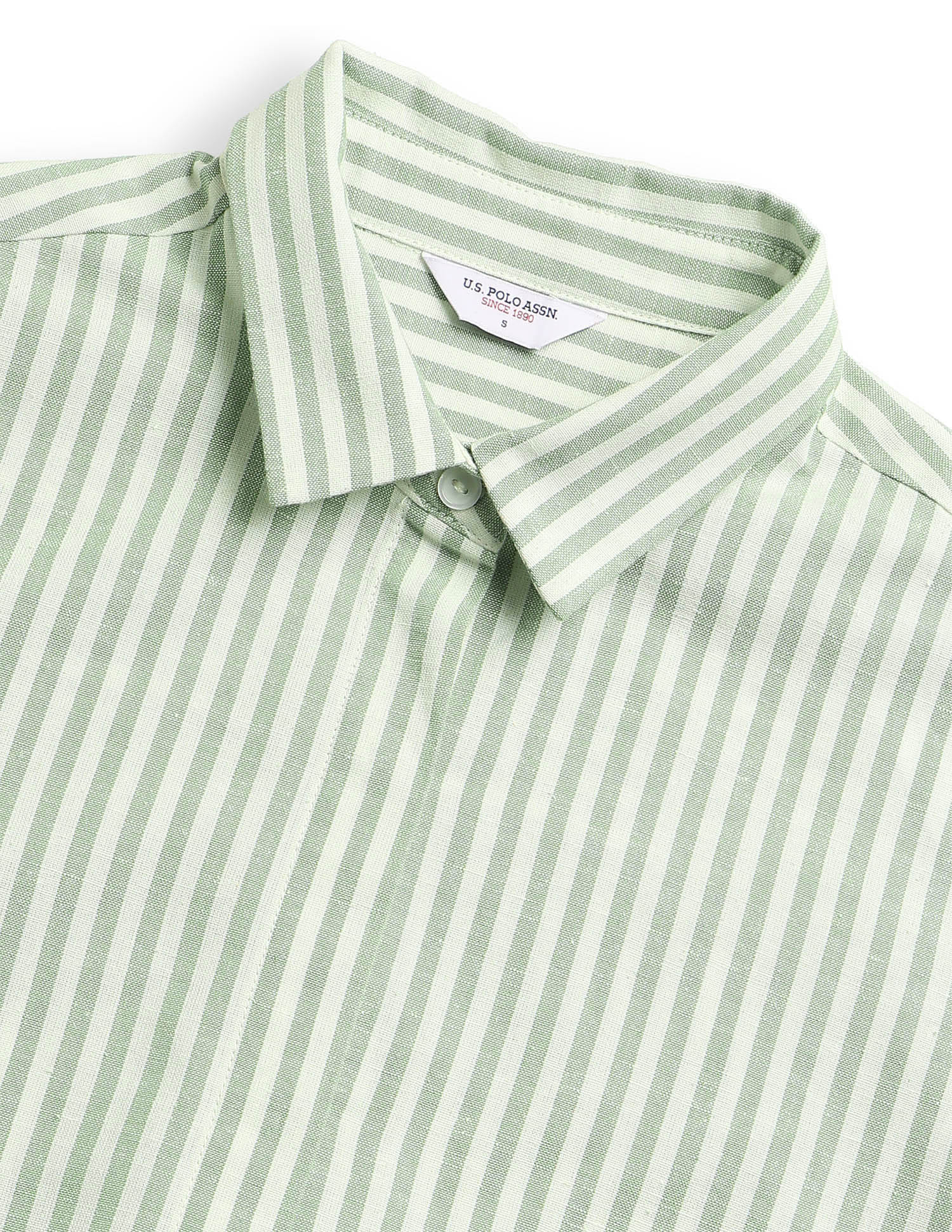 Relaxed Fit Striped Shirt Green - U.S. Polo Assn. India | Large