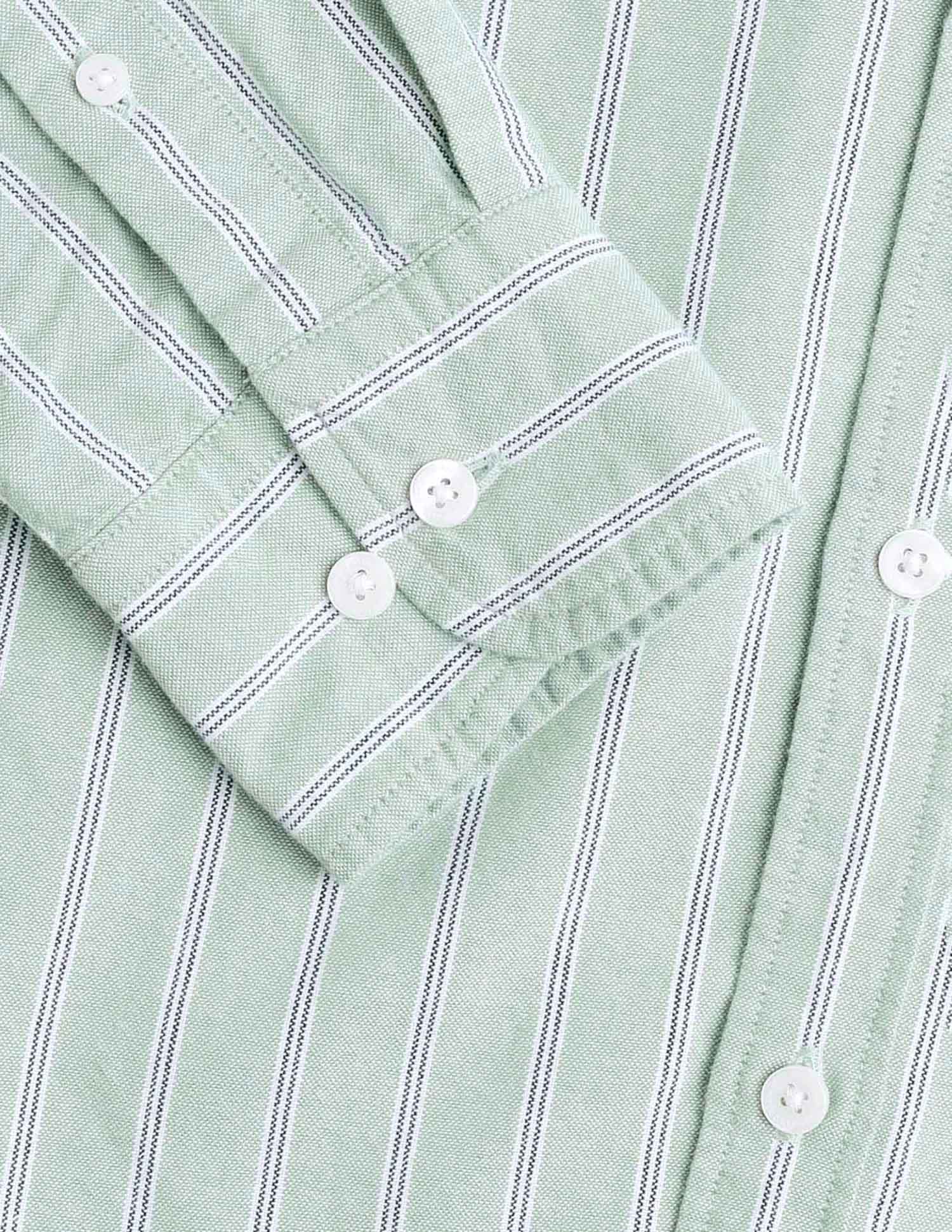 Vertical Striped Oxford Button-Down Shirt Green - U.S. Polo Assn. India | Large