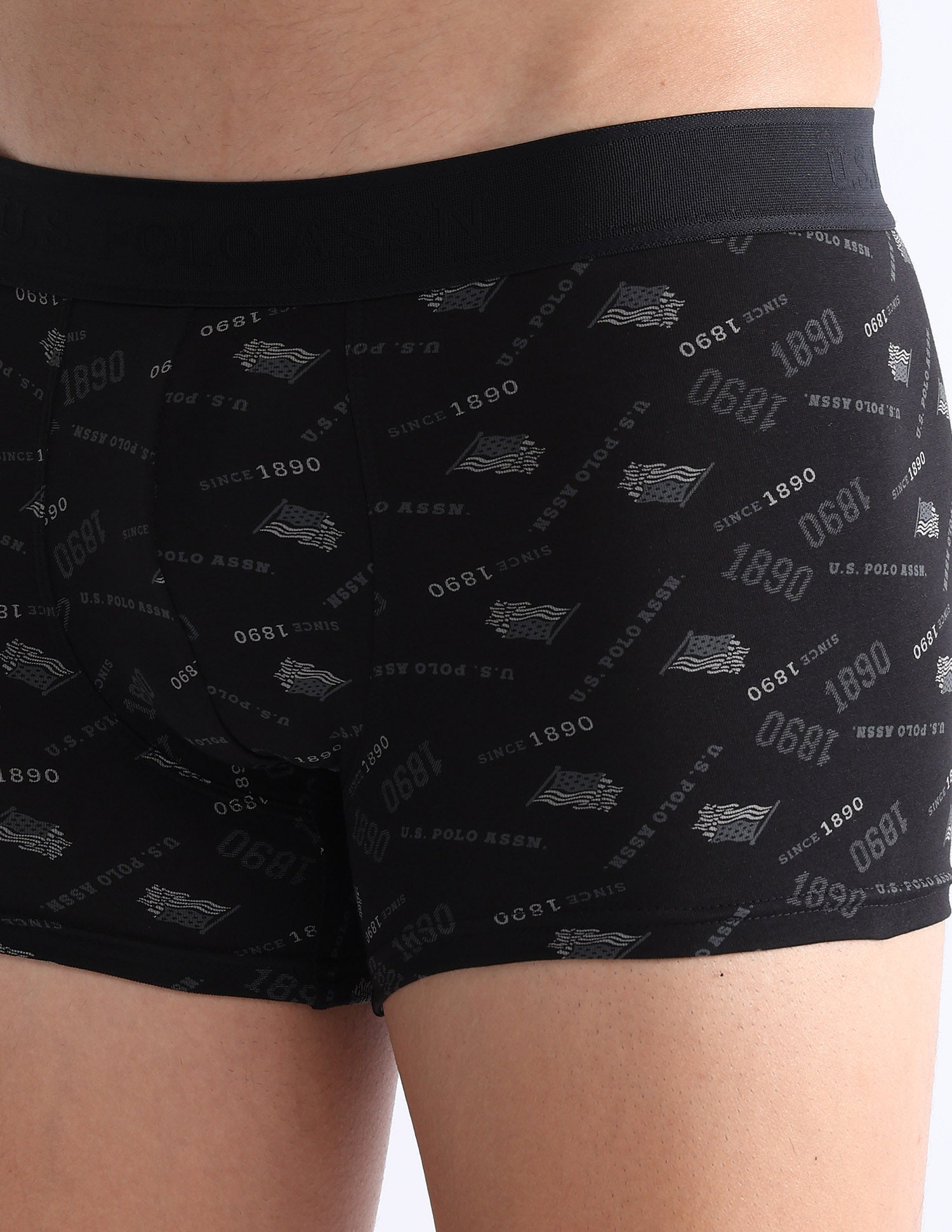 Brand Printed OET16 Trunks - Pack Of 2 Black and Lemon Pepper - U.S. POLO ASSN. | Large