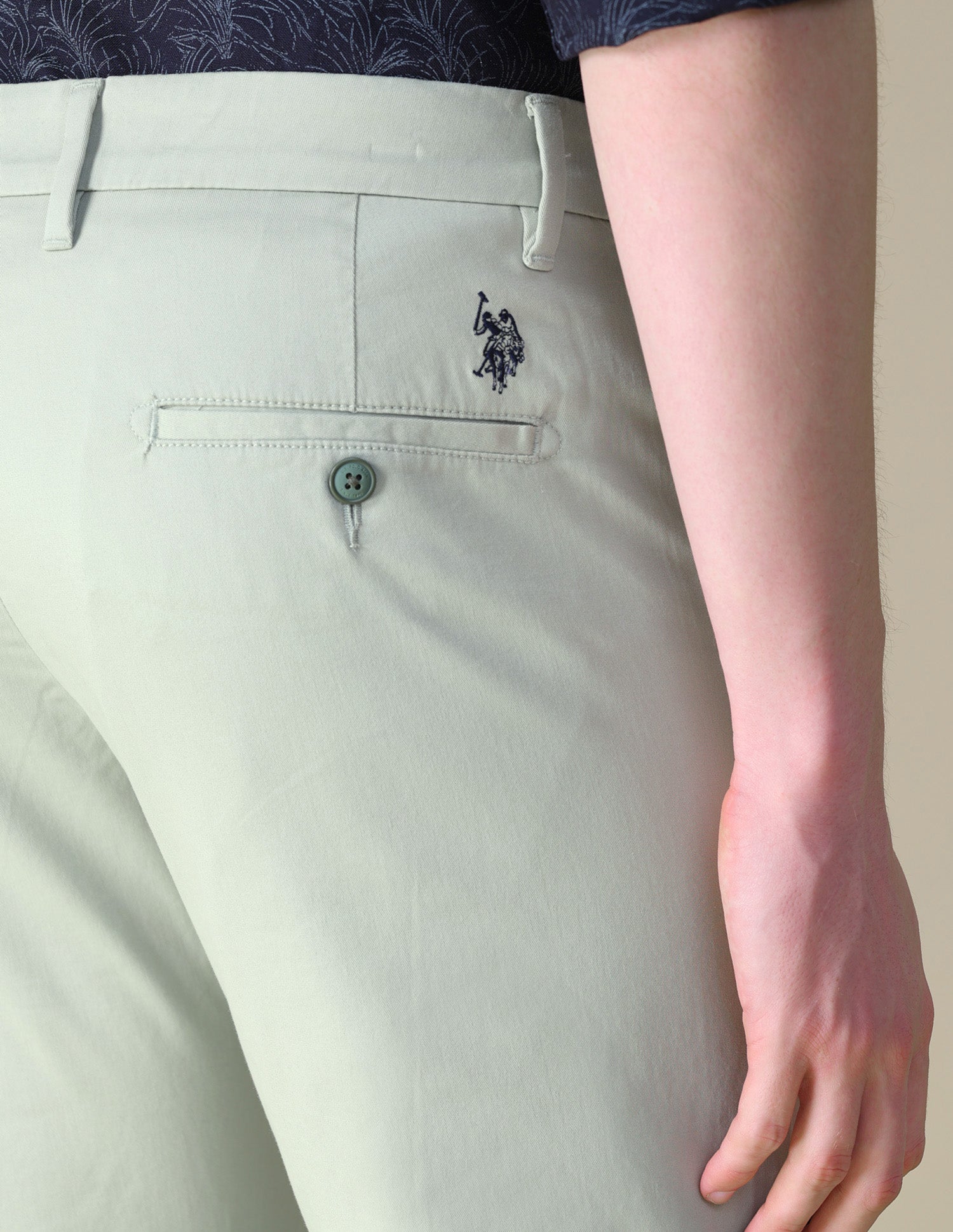 Denver Slim Fit Twill Trousers Light Pista Green - U.S. POLO ASSN. | Large