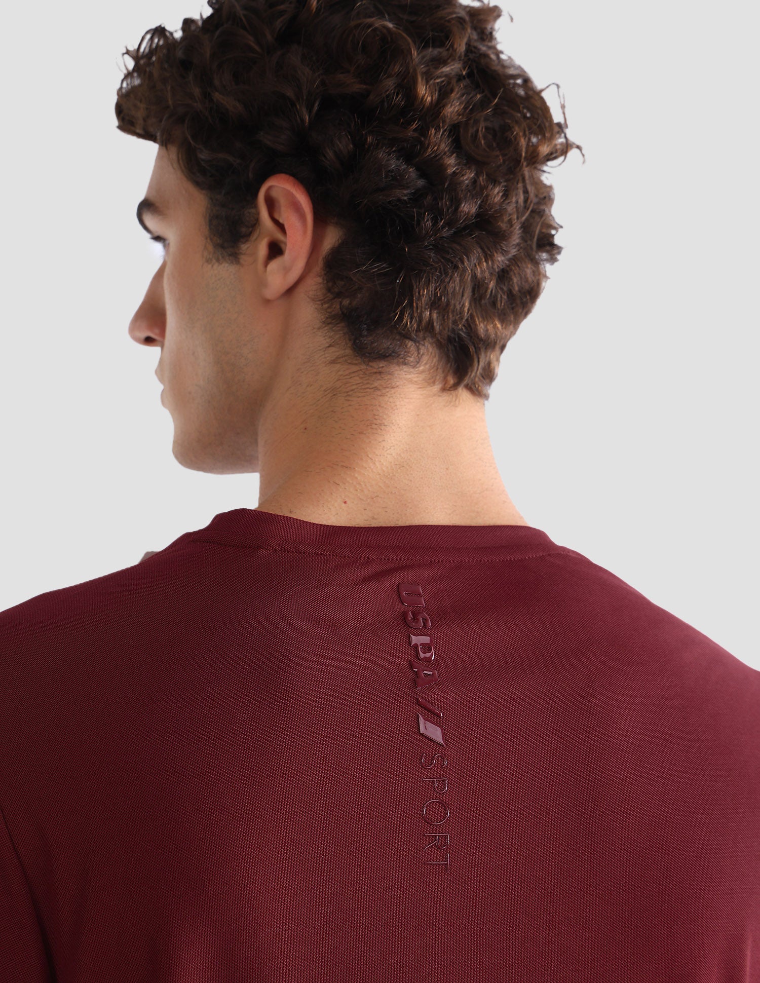 Solid Slim Fit Active T-Shirt Maroon - U.S. Polo Assn. India | Large
