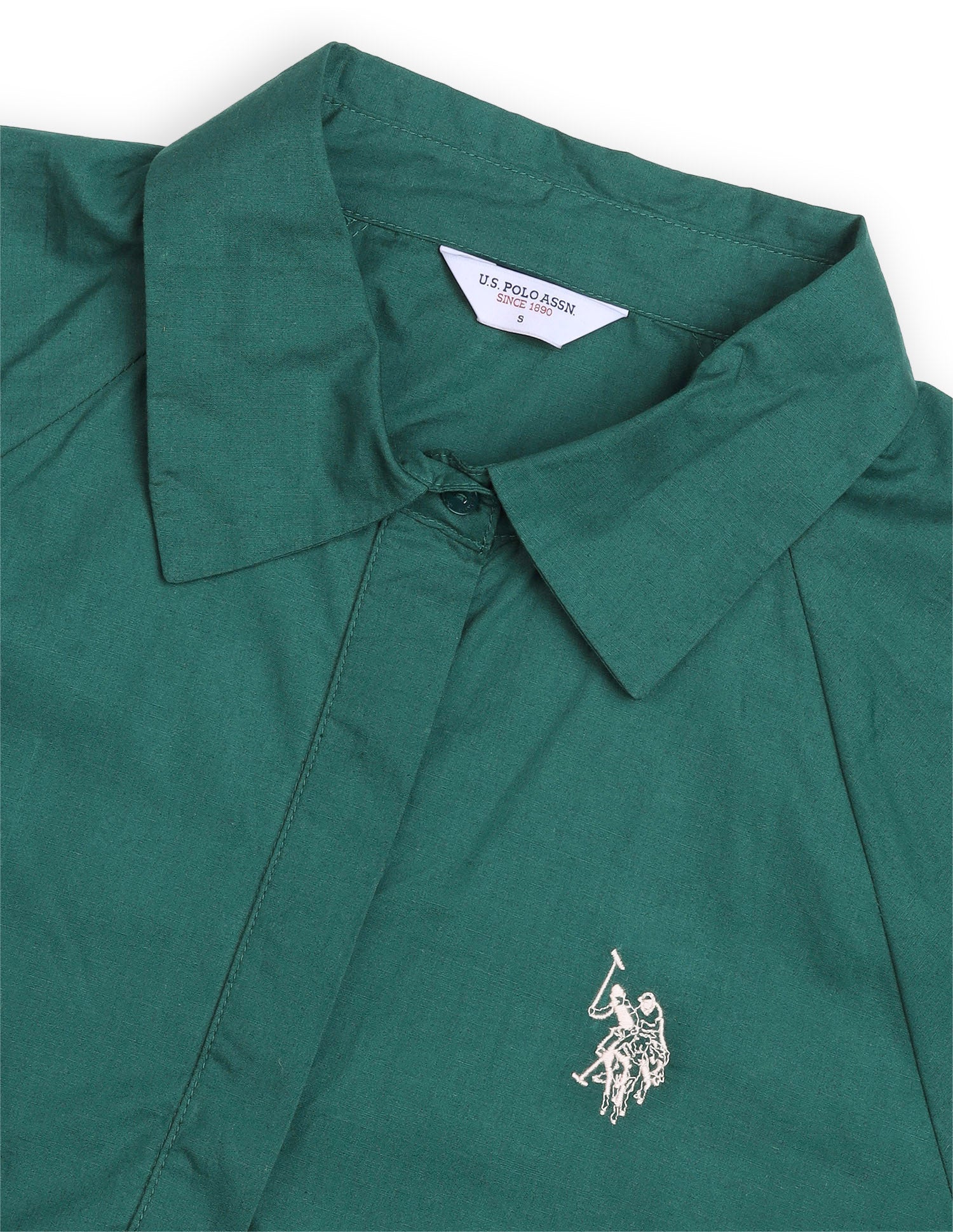 Solid Relaxed Fit Shirt Dark Green - U.S. Polo Assn. India | Large