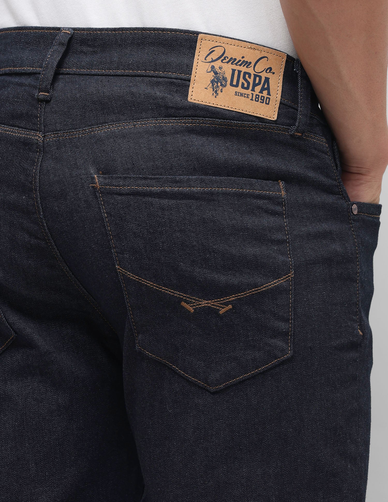 Cole Comfort Cropped Fit Blue Jeans Rinse Blue - U.S. Polo Assn. India | Large