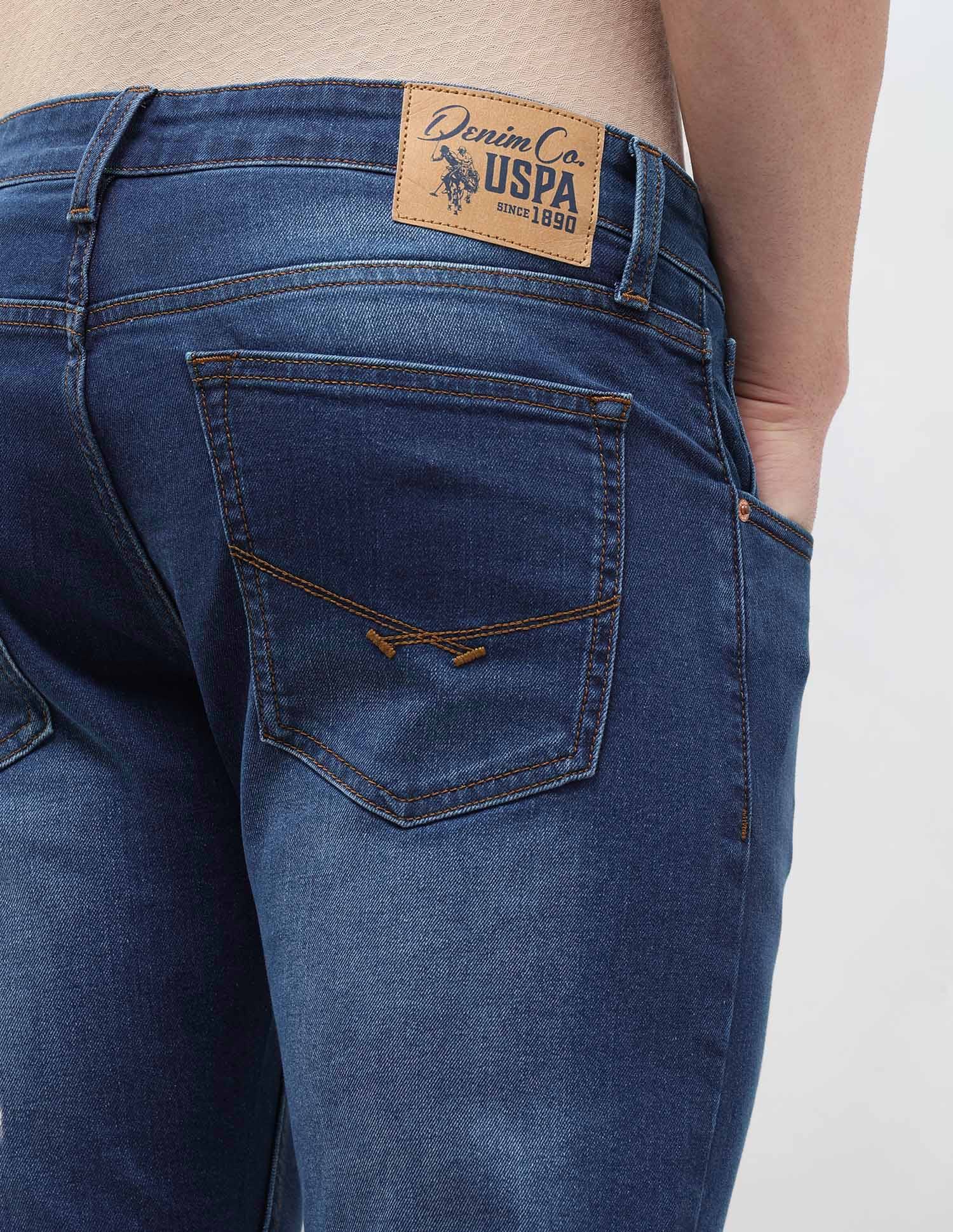 Brandon Slim Tapered Fit Mid Rise Jeans Indigo - U.S. POLO ASSN. | Large