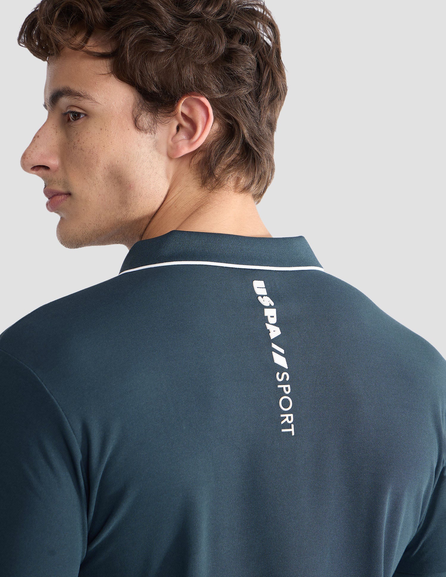 Solid Slim Fit Active Polo Shirt Teal - U.S. Polo Assn. India | Large