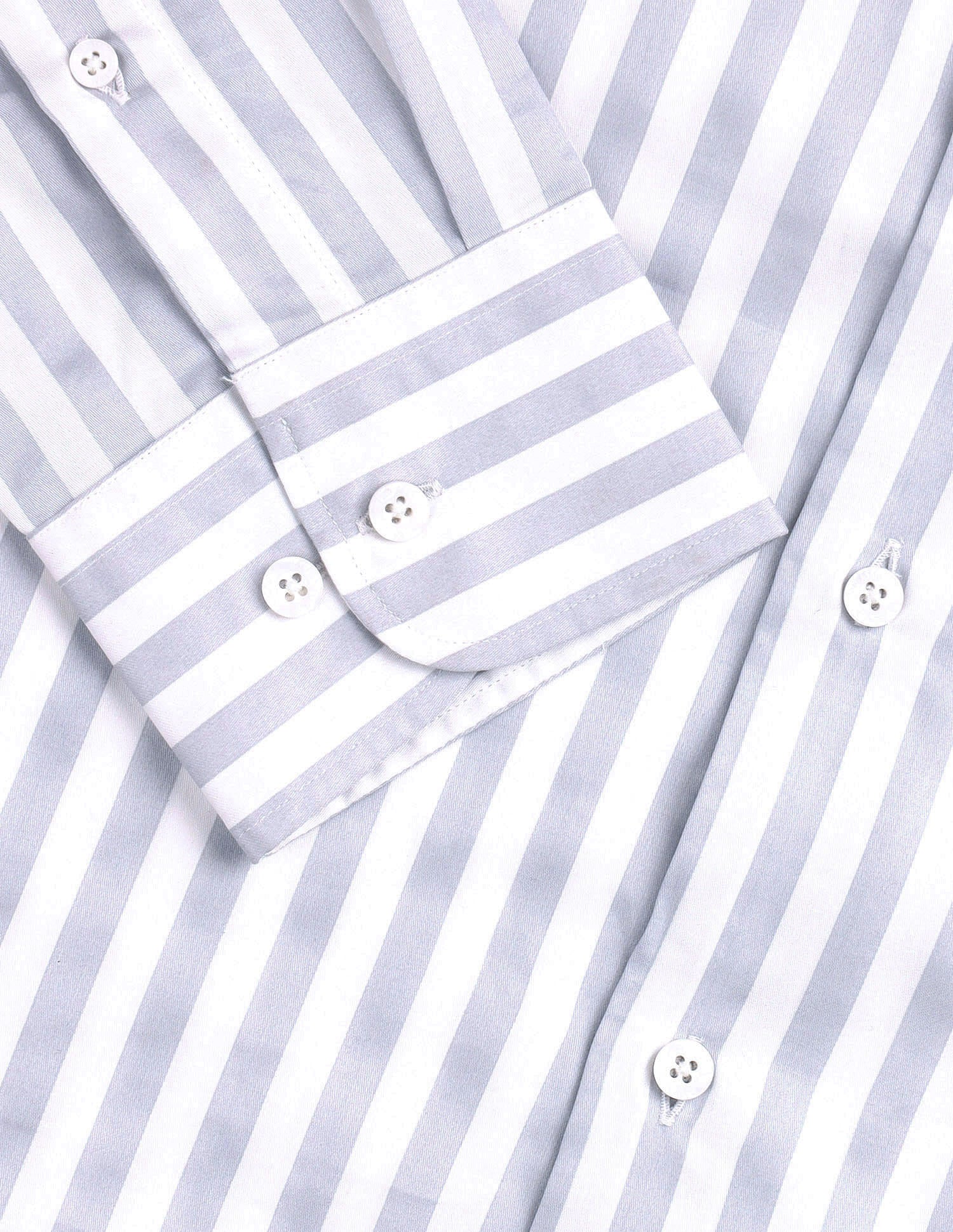 Vertical Striped Tailored Fit Shirt Grey - U.S. Polo Assn. India | Large