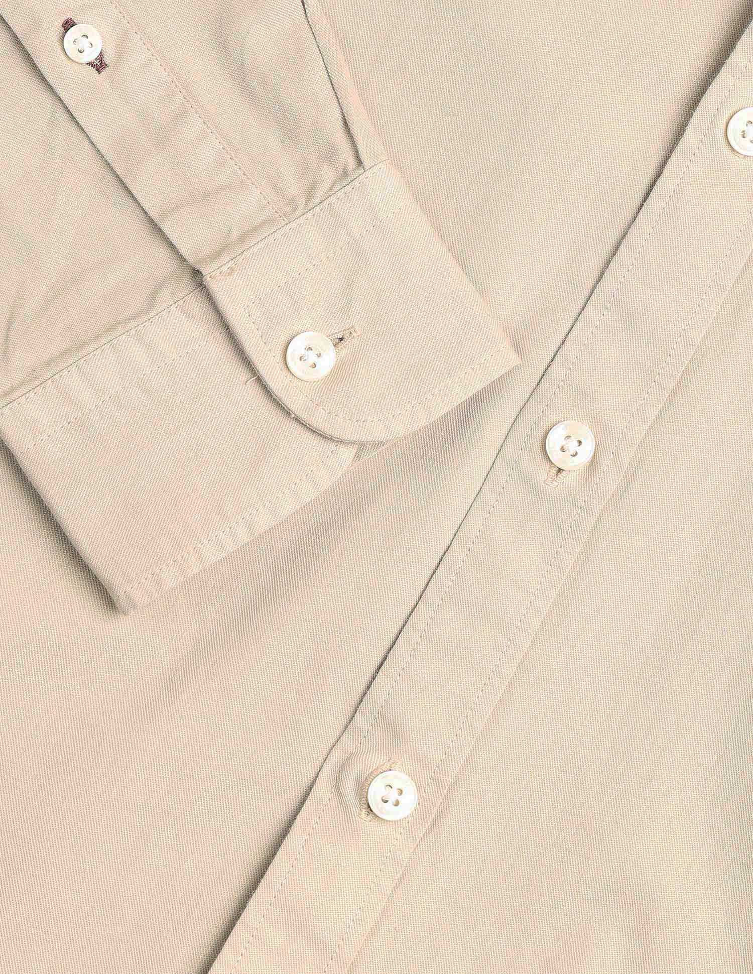 Slim Fit Pure Cotton Twill Shirt Beige - U.S. POLO ASSN. | Large