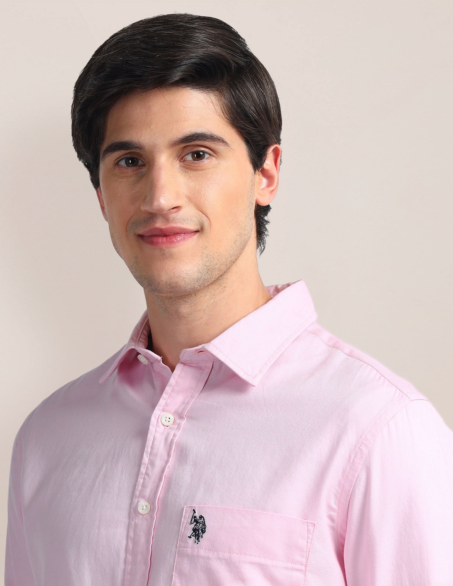 Solid Dobby Shirt Pink - U.S. Polo Assn. India | Large