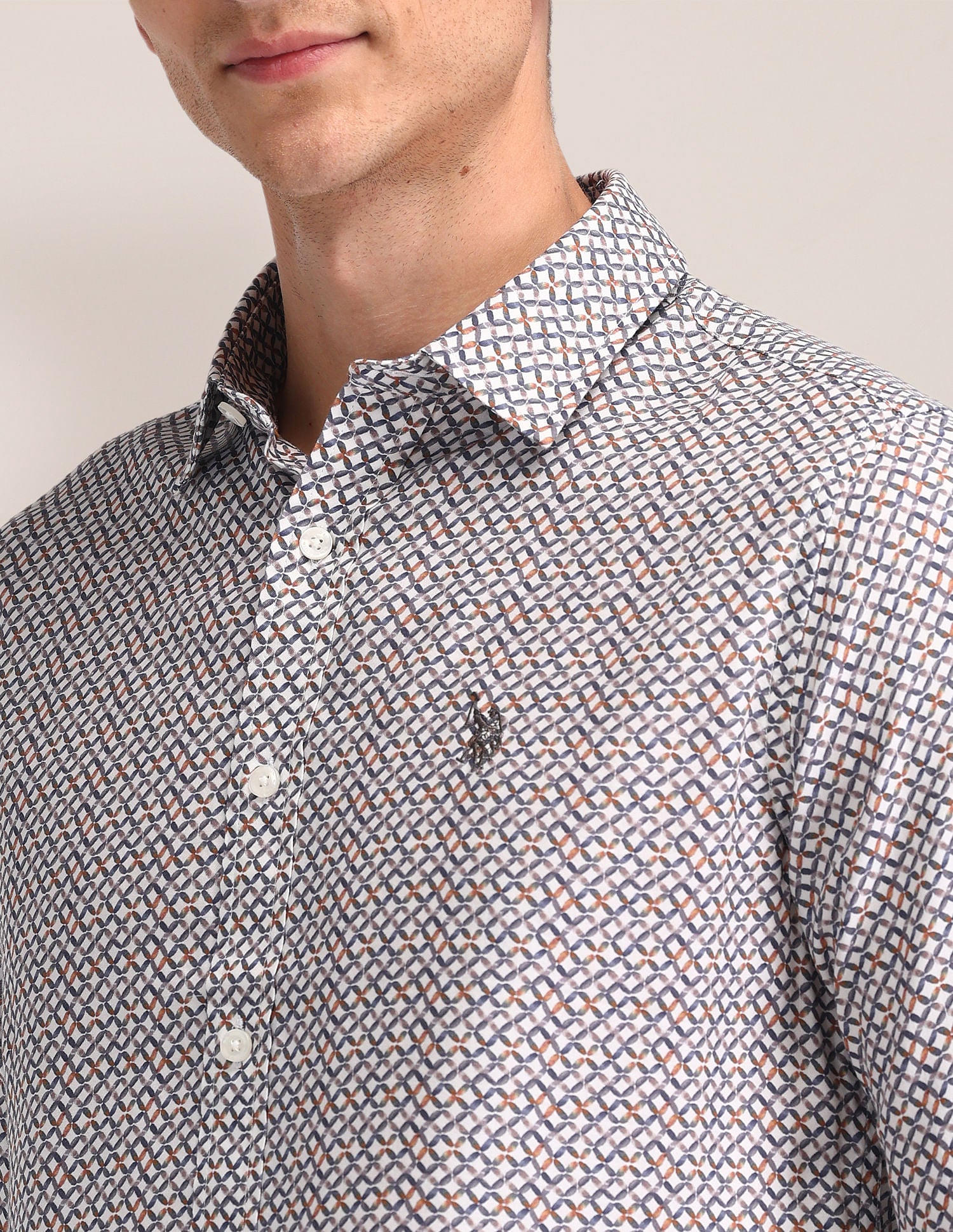 All Over Digital Print Shirt Ochre - U.S. POLO ASSN. | Large