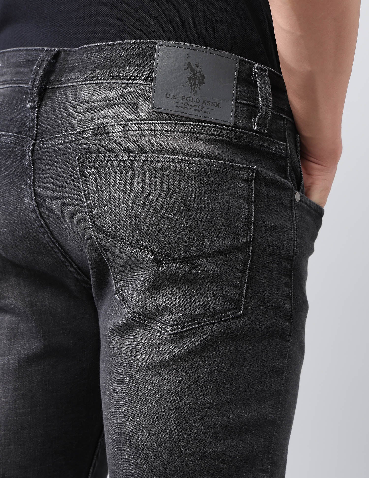 Brandon Slim Tapered Fit Black Jeans Black - U.S. POLO ASSN. | Large