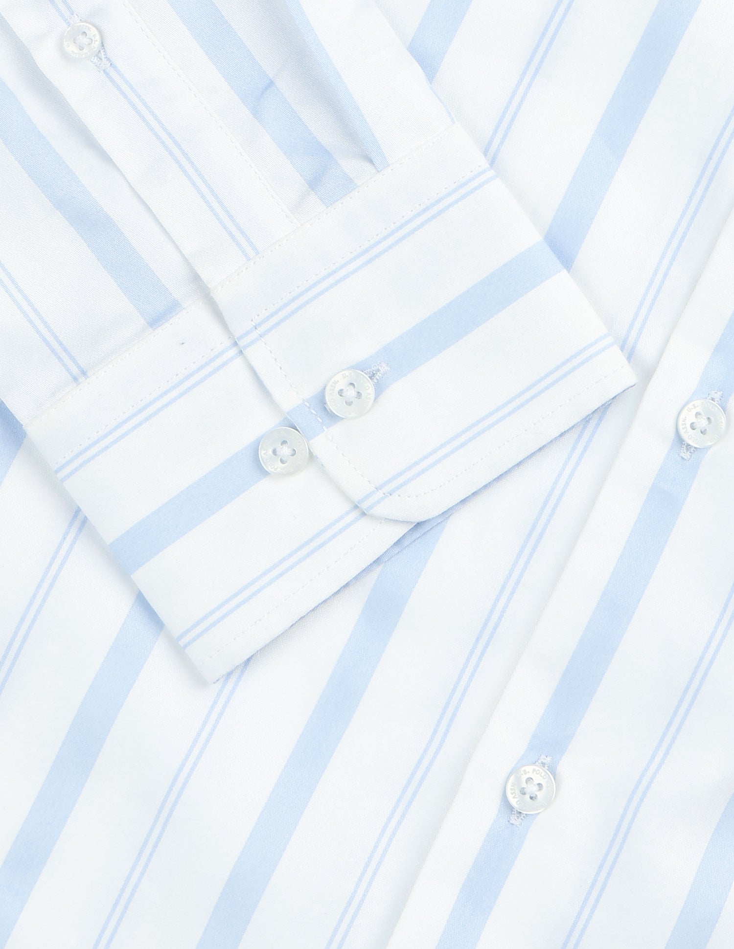 Tailored Fit Vertical Striped Shirt Light Blue - U.S. Polo Assn. India | Large