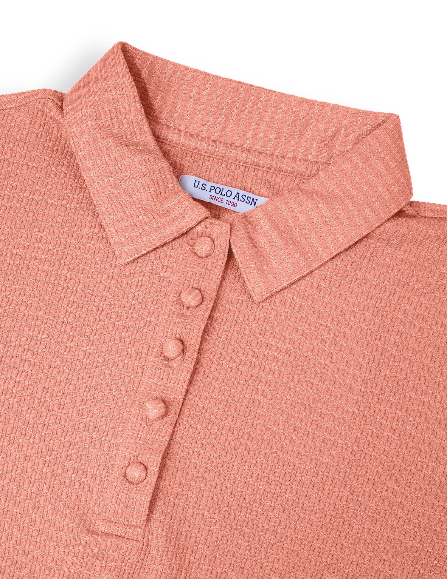 Textured Relaxed Fit Polo Shirt Peach - U.S. Polo Assn. India | Large