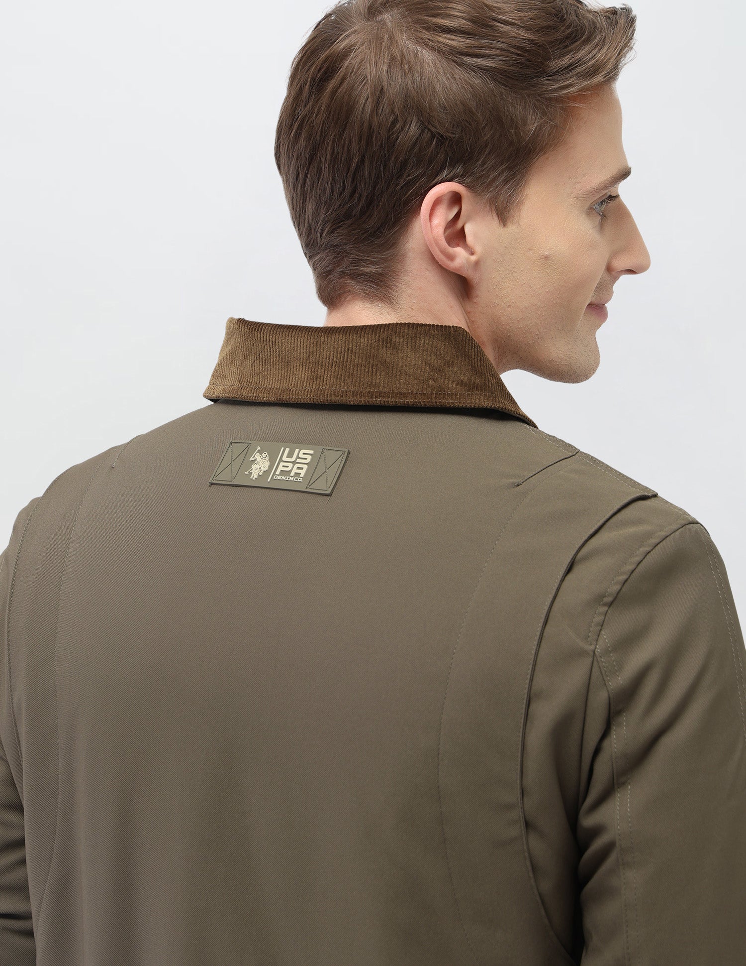 Solid Regular Fit Jacket Olive - U.S. Polo Assn. India | Large