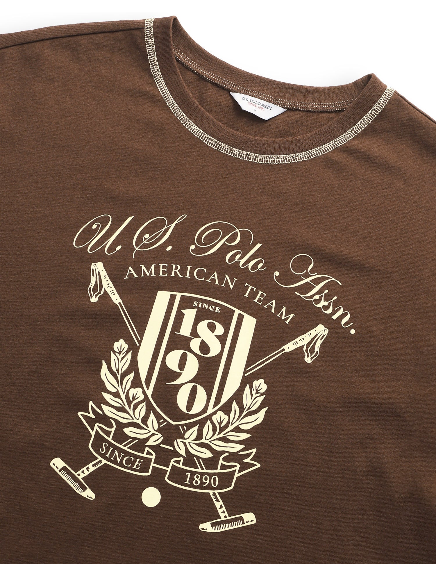 Graphic Brand Printed Oversized Fit T-Shirt Brown - U.S. Polo Assn. India | Large