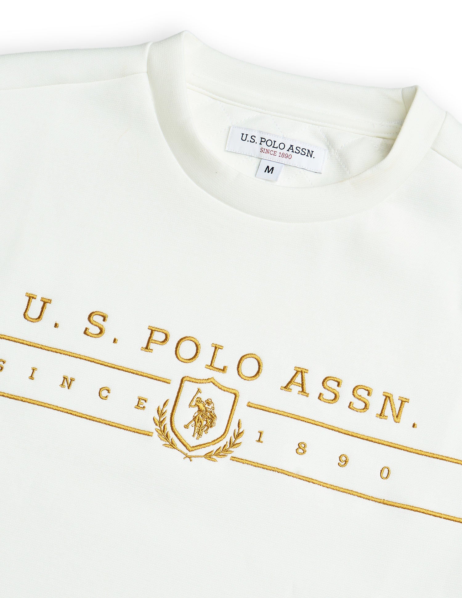 Brand Embroidered Equestrian Aisle Theater Sweatshirt Off White - U.S. POLO ASSN. | Large