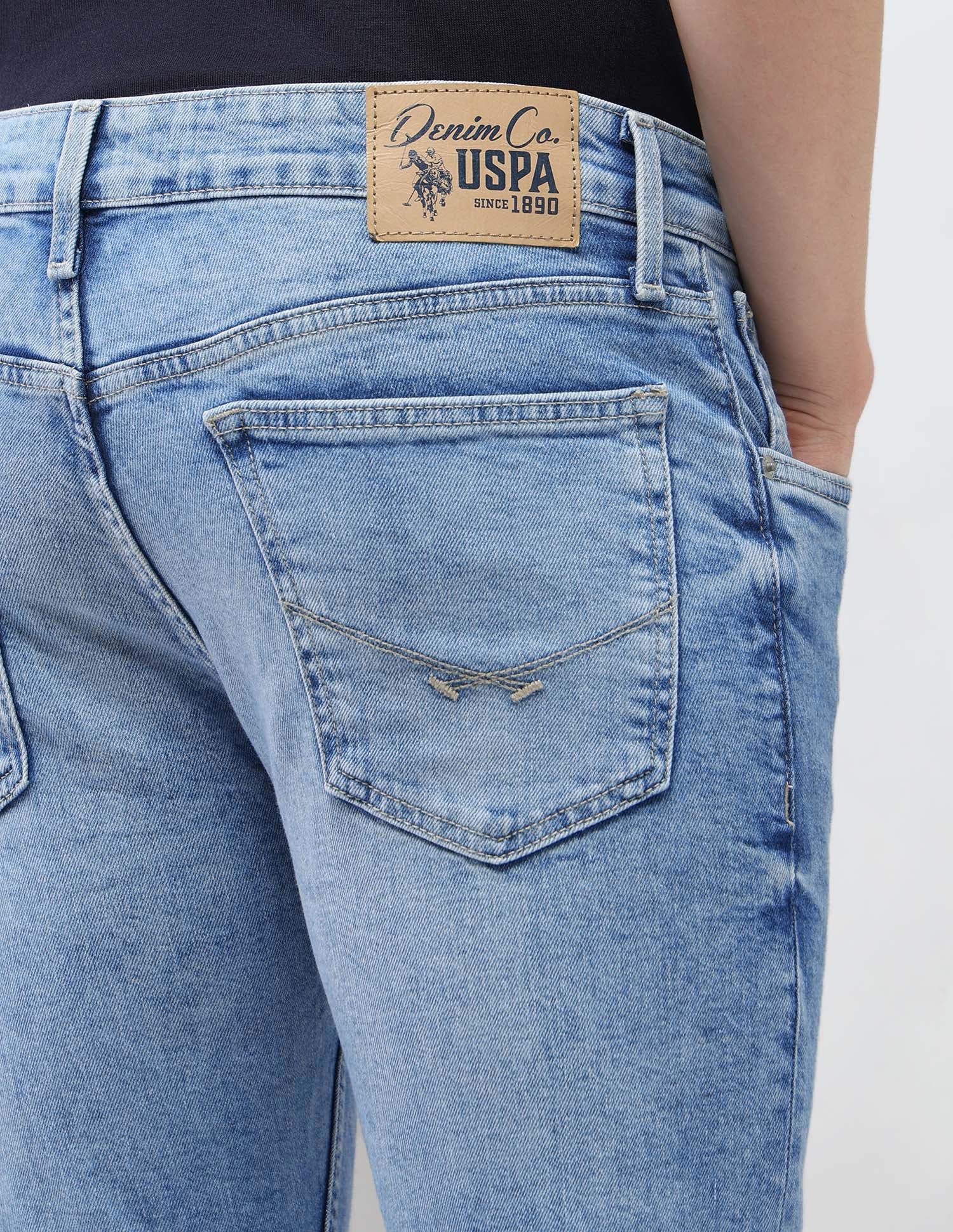 Regallo Skinny Fit Blue Jeans Light Blue - U.S. Polo Assn. India | Large