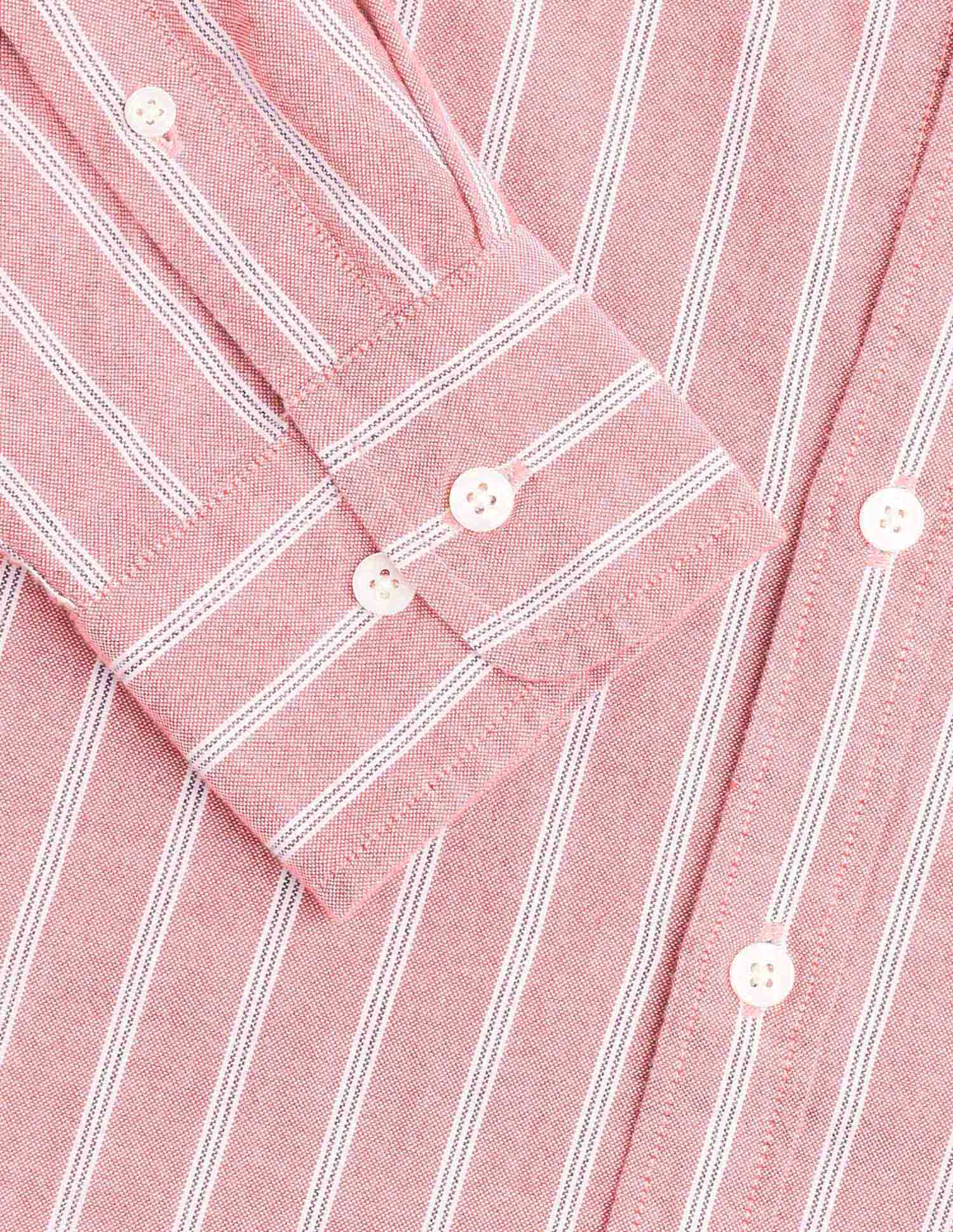 Vertical Striped Oxford Button-Down Shirt Rust - U.S. Polo Assn. India | Large
