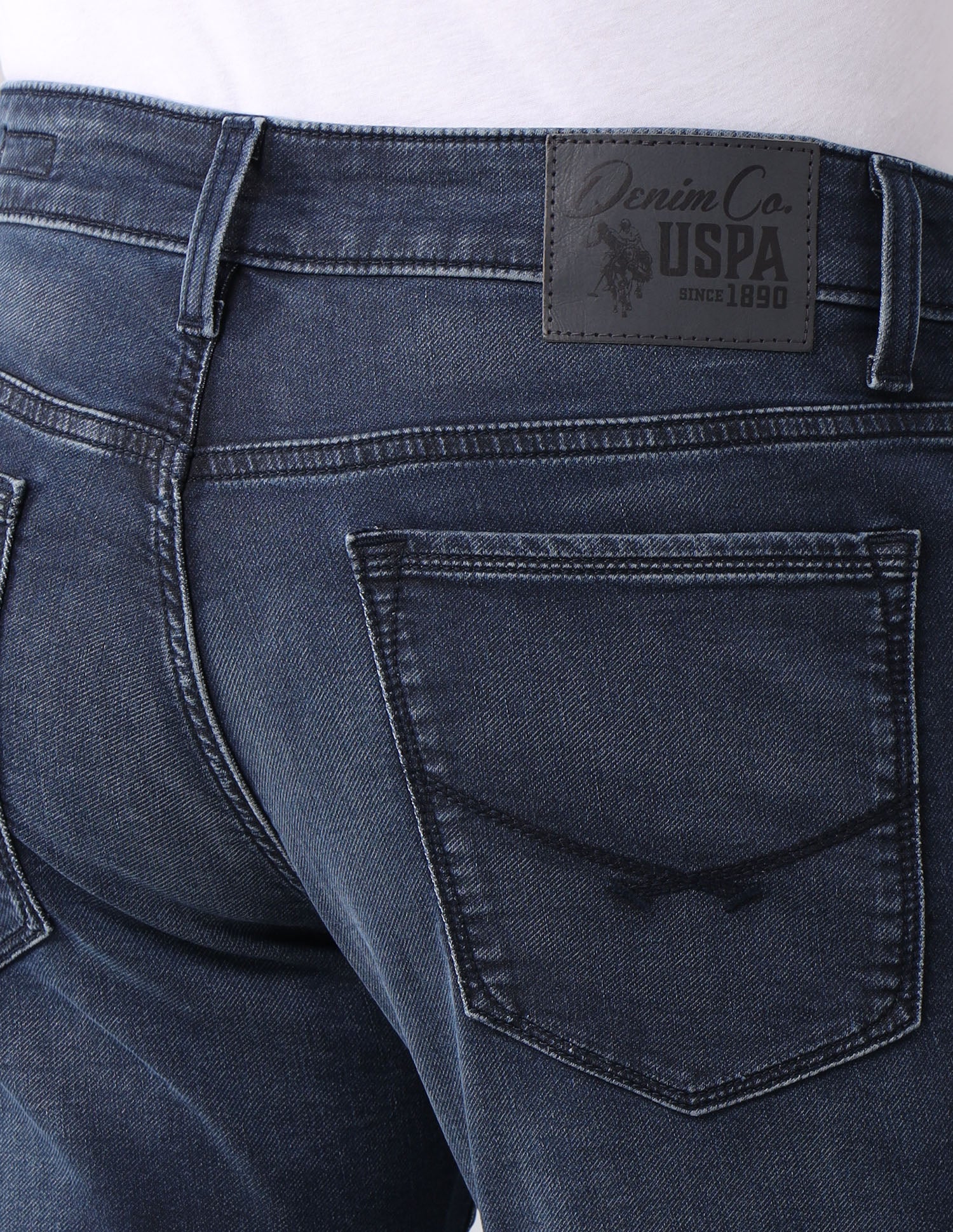 Brandon Slim Tapered Blue Jeans Dark Wash - U.S. POLO ASSN. | Large