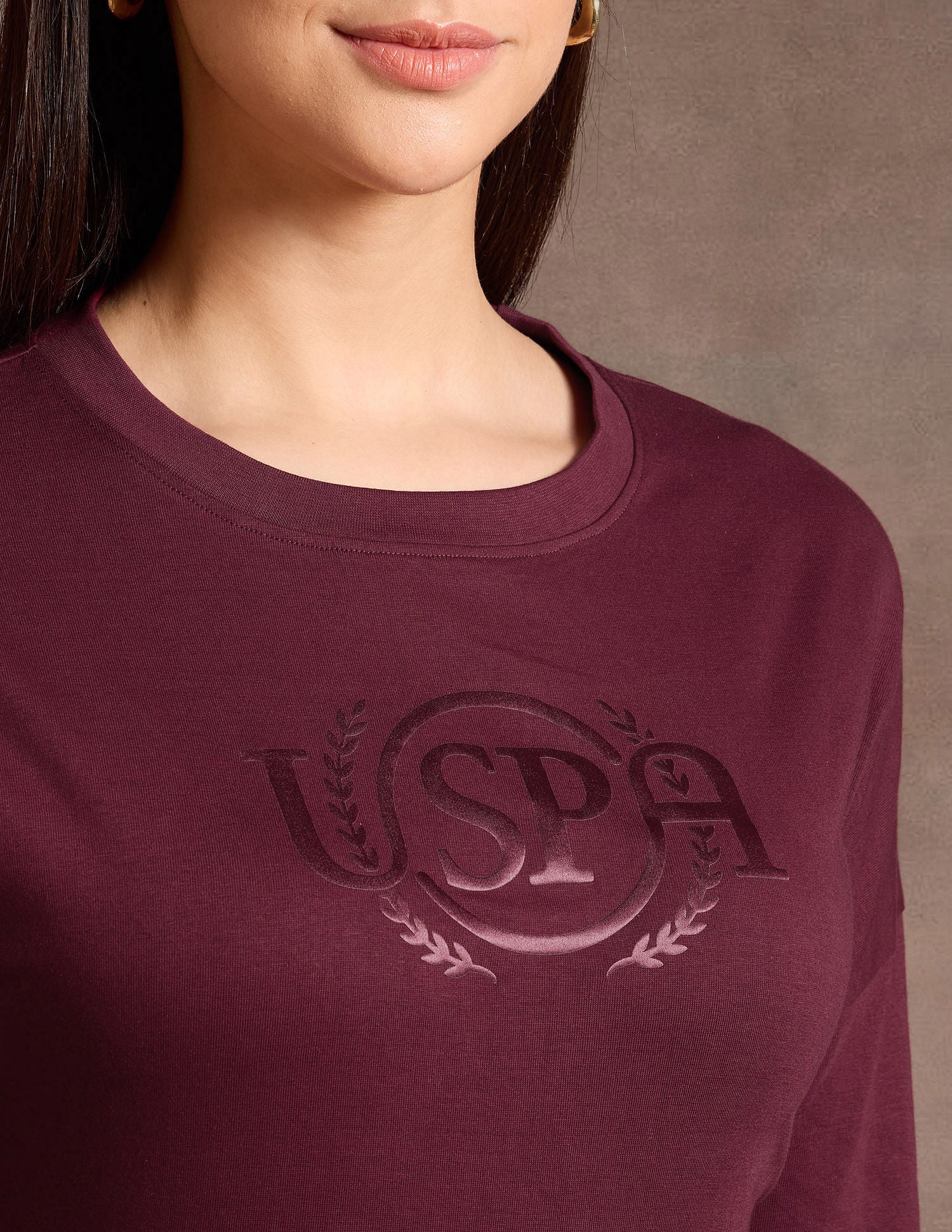 Drop Shoulder Satin Flock T-Shirt Maroon - U.S. POLO ASSN. | Large