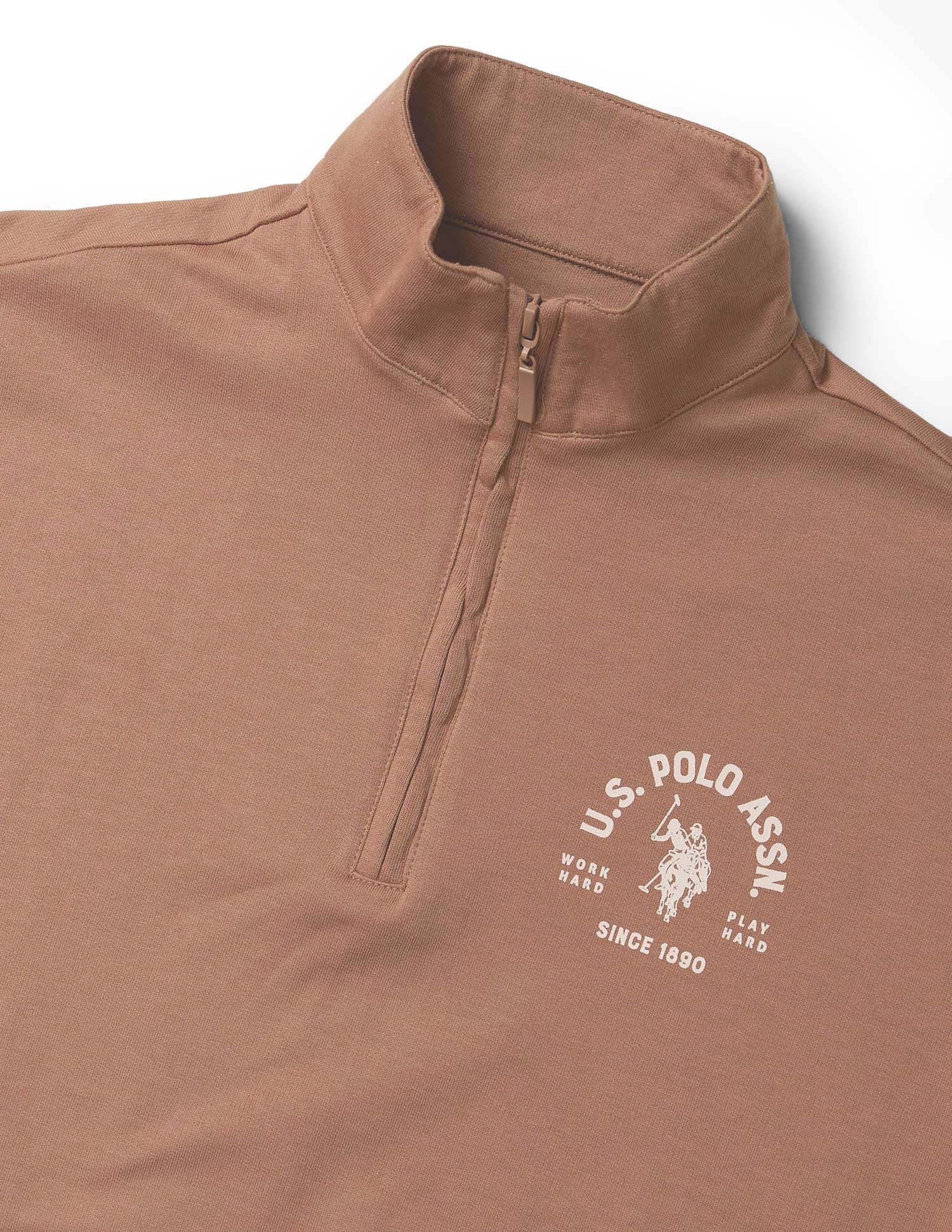 Regular Fit Solid Sweatshirt Brown - U.S. POLO ASSN. | Large