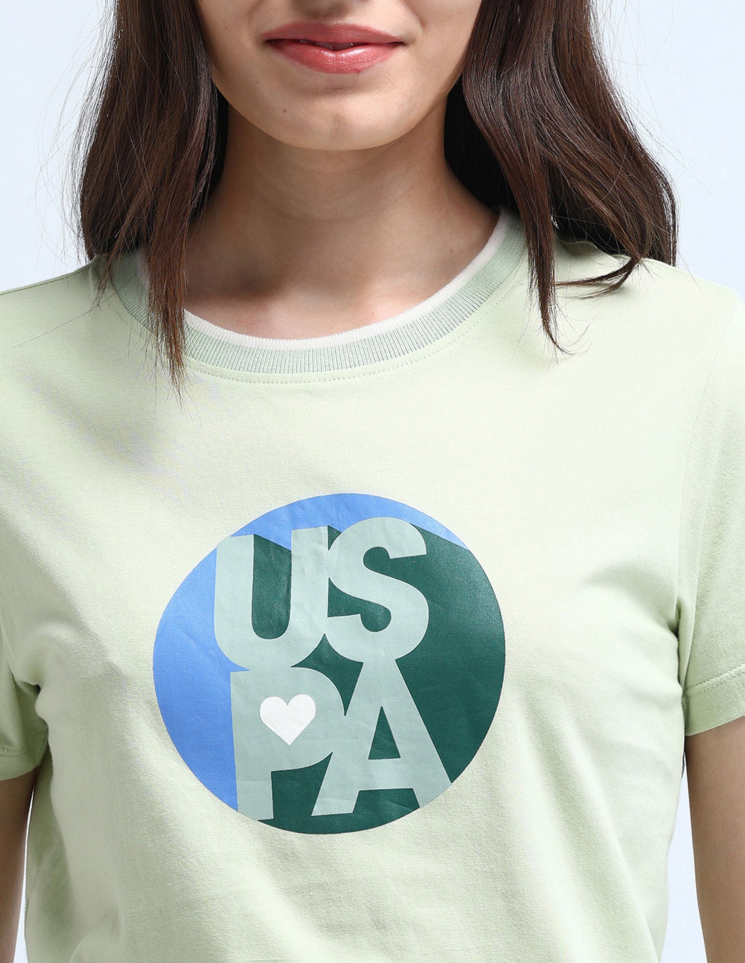 Tipped Neck Pure Cotton T-Shirt Mint - U.S. POLO ASSN. | Large