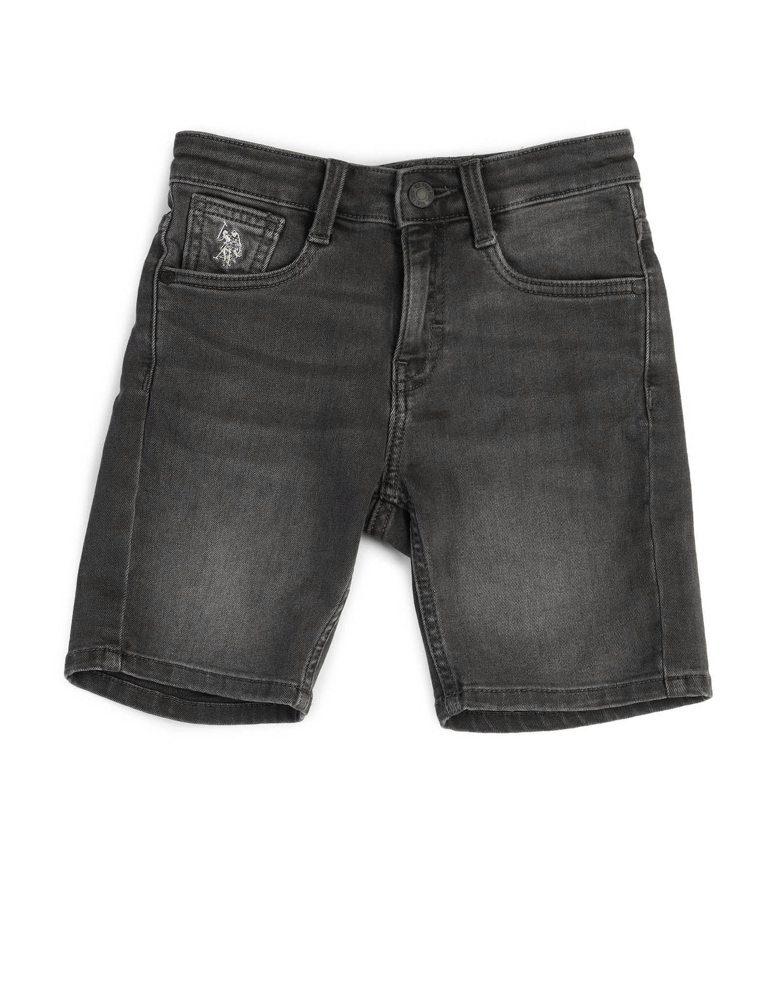 Boys Relaxed Fit Mid Rise Shorts Grey - U.S. POLO ASSN. | Large