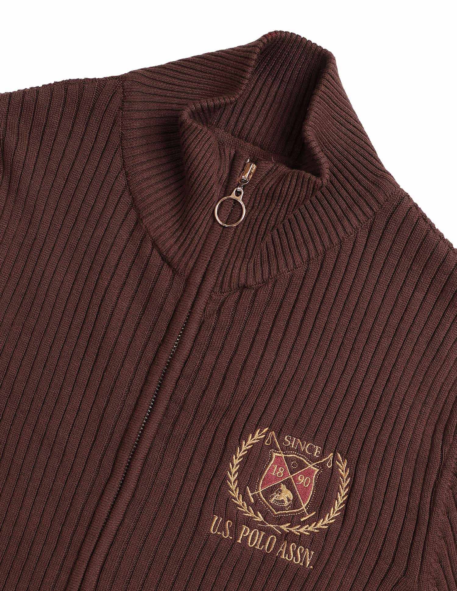 Regular Fit High Neck Sweater Brown - U.S. POLO ASSN. | Large