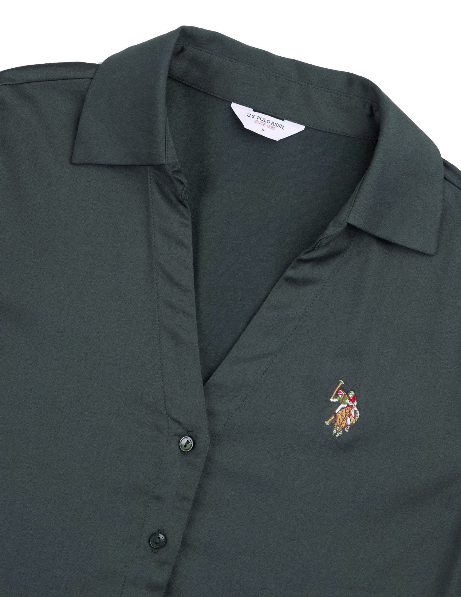 Solid Regular Fit Shirt Dark Green - U.S. Polo Assn. India | Large