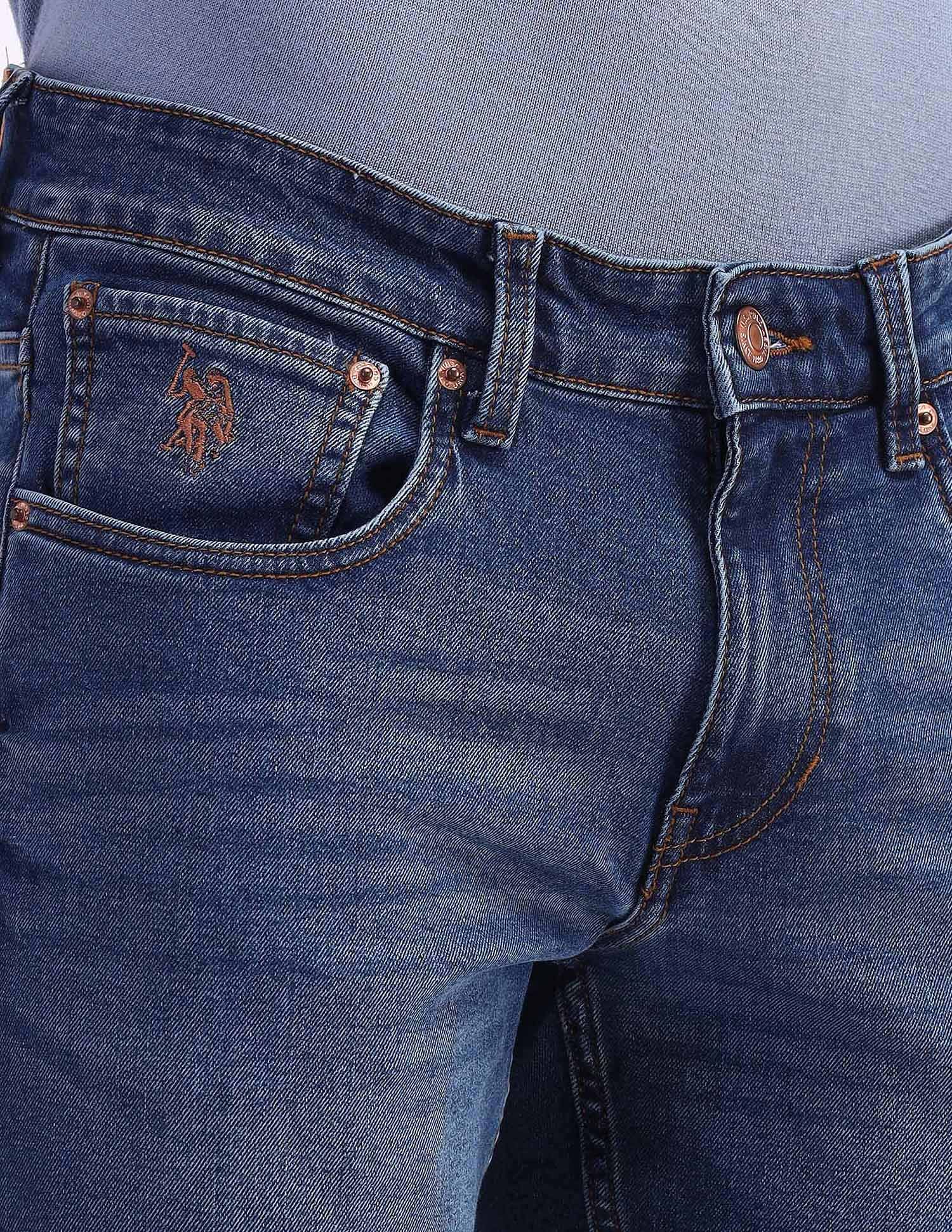 Brandon Slim Fit Mid Rise Jeans Blue - U.S. POLO ASSN. | Large