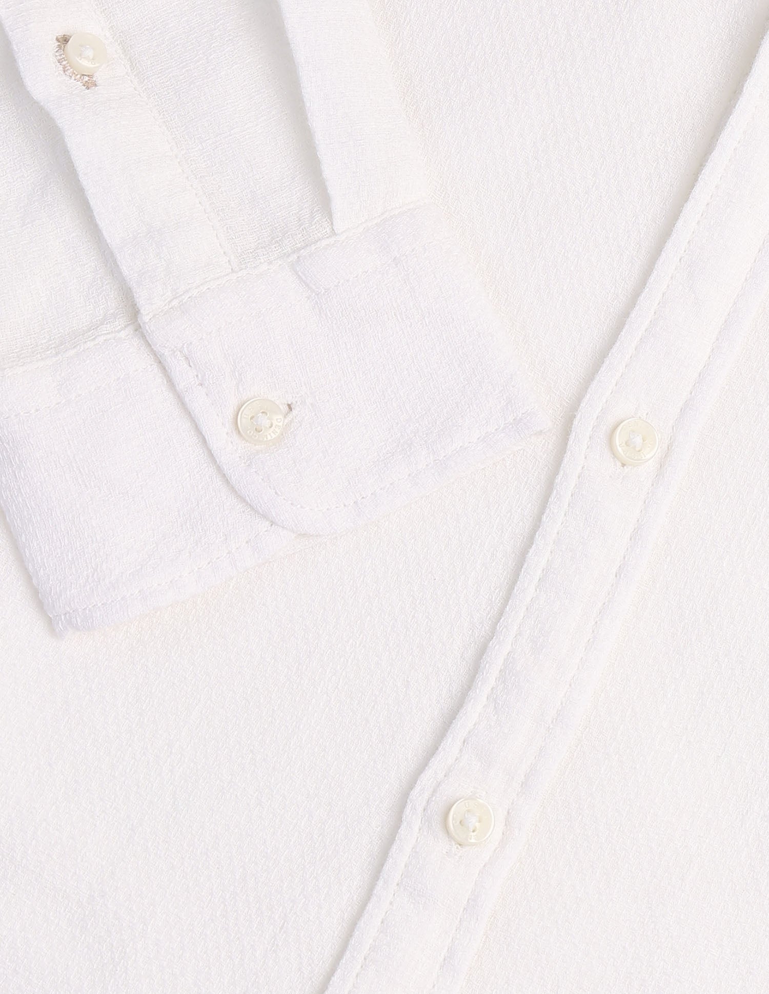 Textured Dobby Regular Fit Formal Shirt White - U.S. Polo Assn. India | Large