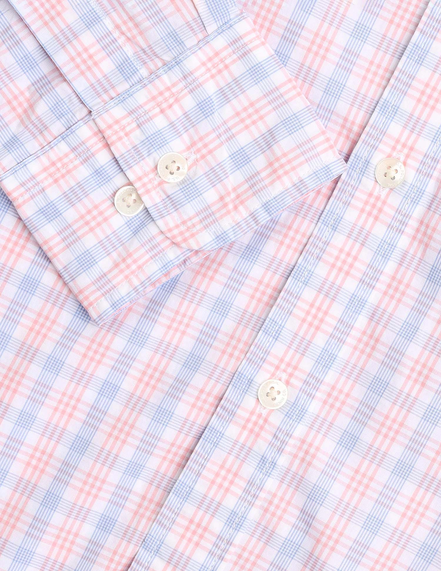 Pure Cotton Grid Tattersall Checked Shirt Light Pink - U.S. Polo Assn. India | Large