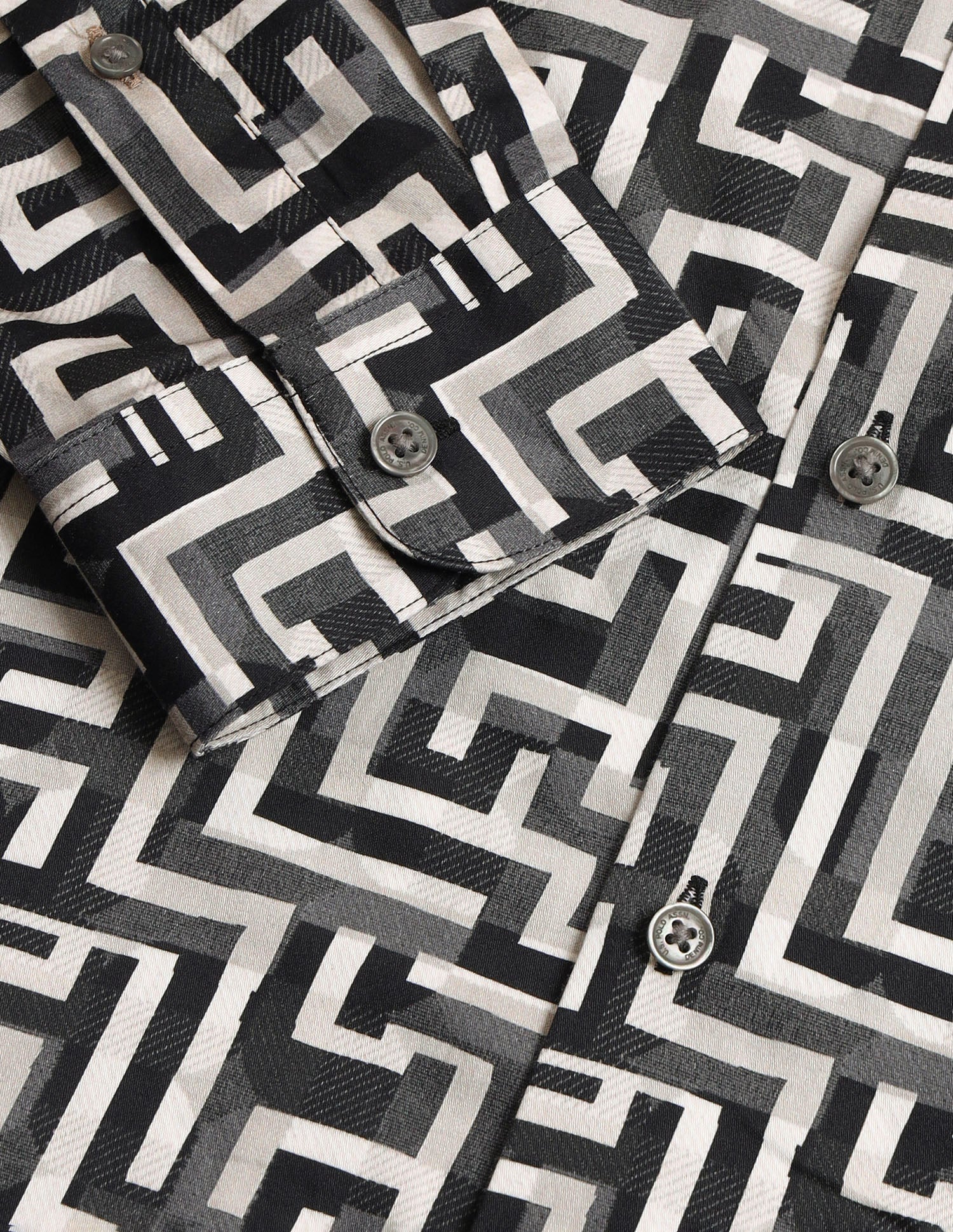 Geometric Printed Regular Shirt Dark Grey - U.S. Polo Assn. India | Large