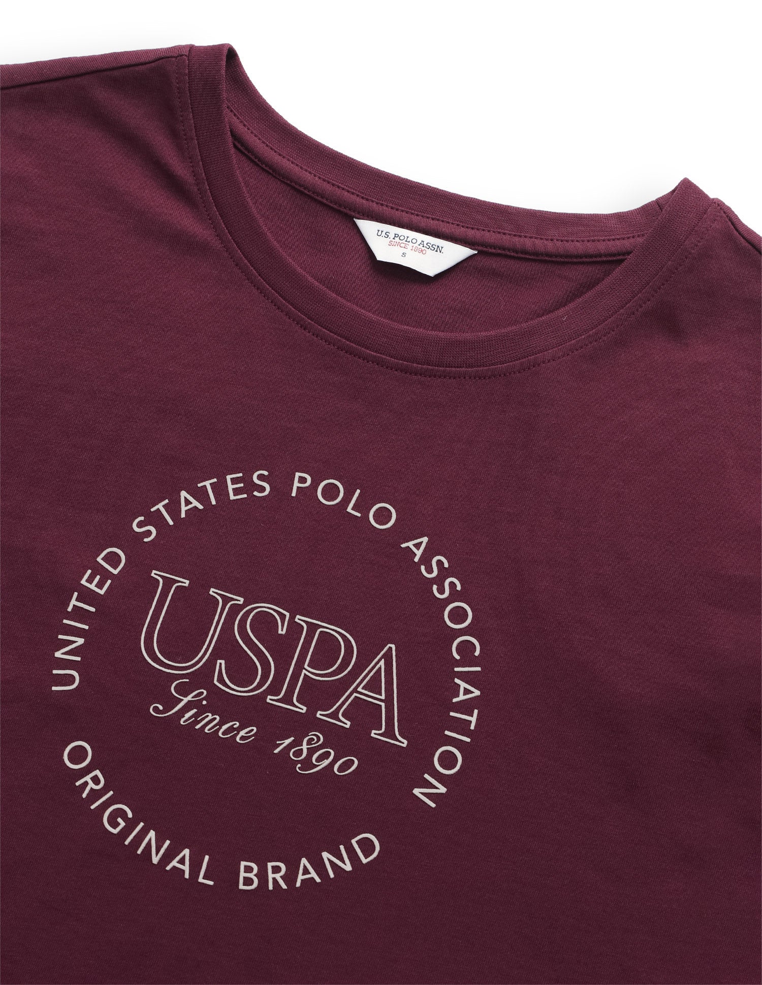 Typographic Brand Printed Regular Fit T-Shirt Purple - U.S. Polo Assn. India | Large