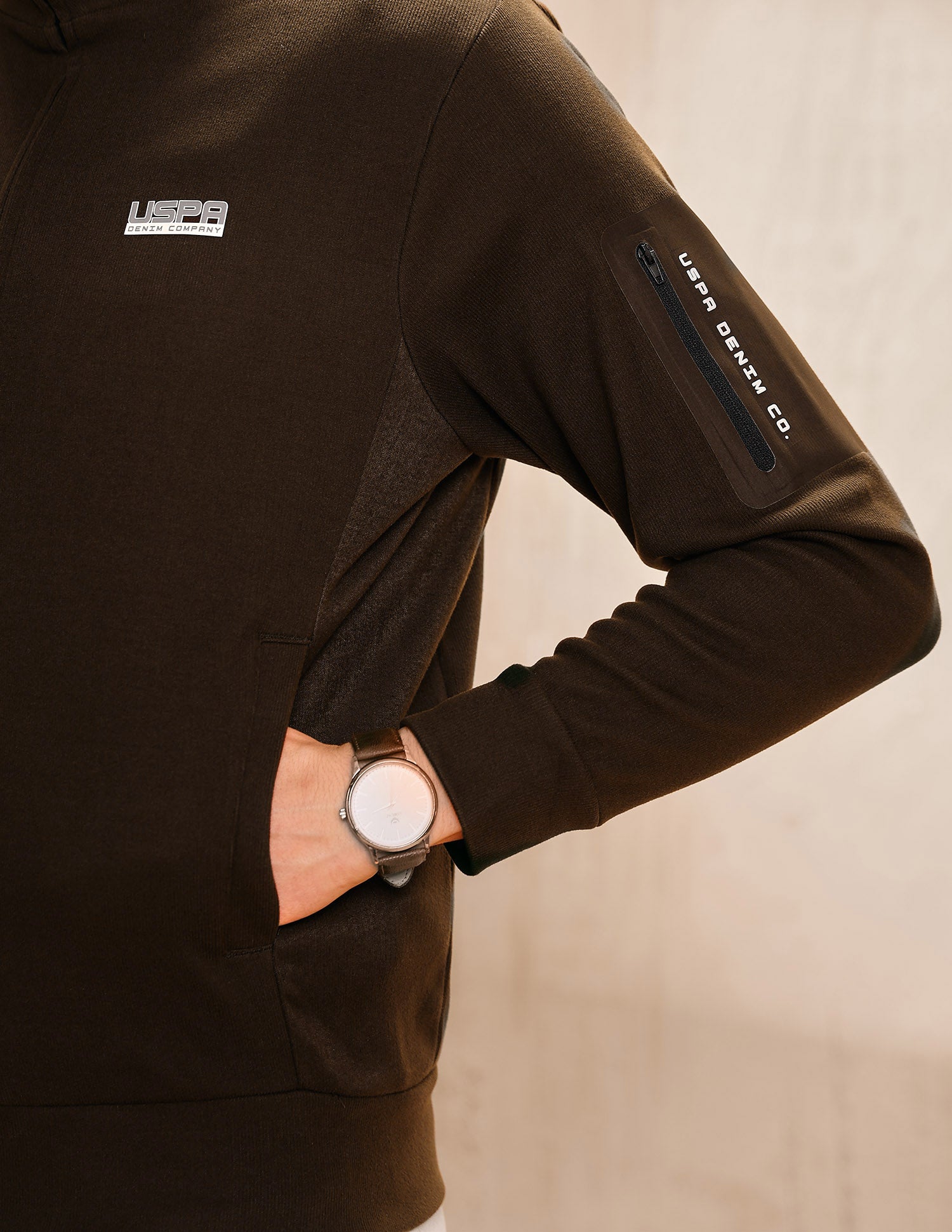 Solid Legend Of Horseshoe Sweatshirt Dark Khaki - U.S. POLO ASSN. | Large