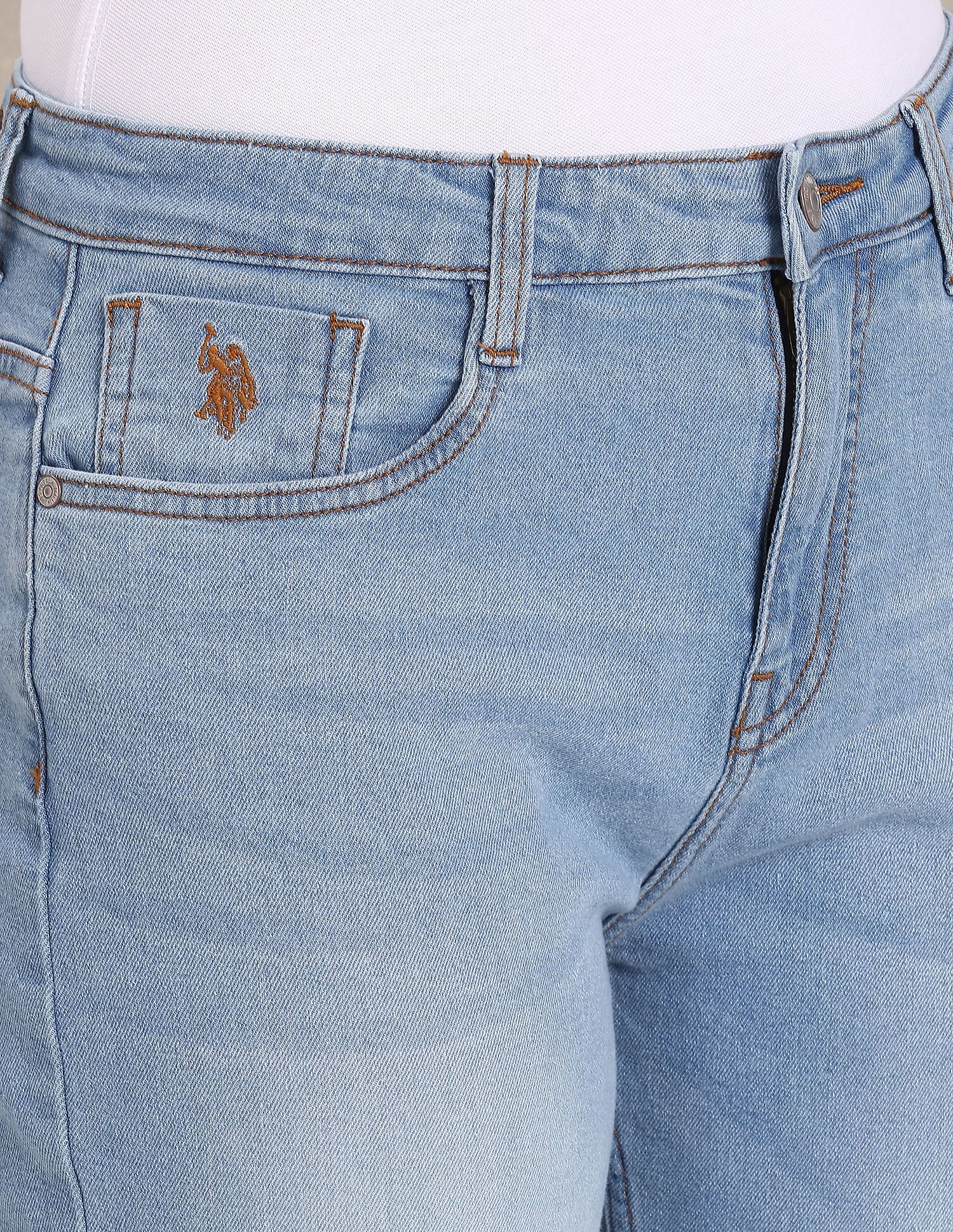 Stone Wash Mom Fit Jeans Light Blue - U.S. Polo Assn. India | Large