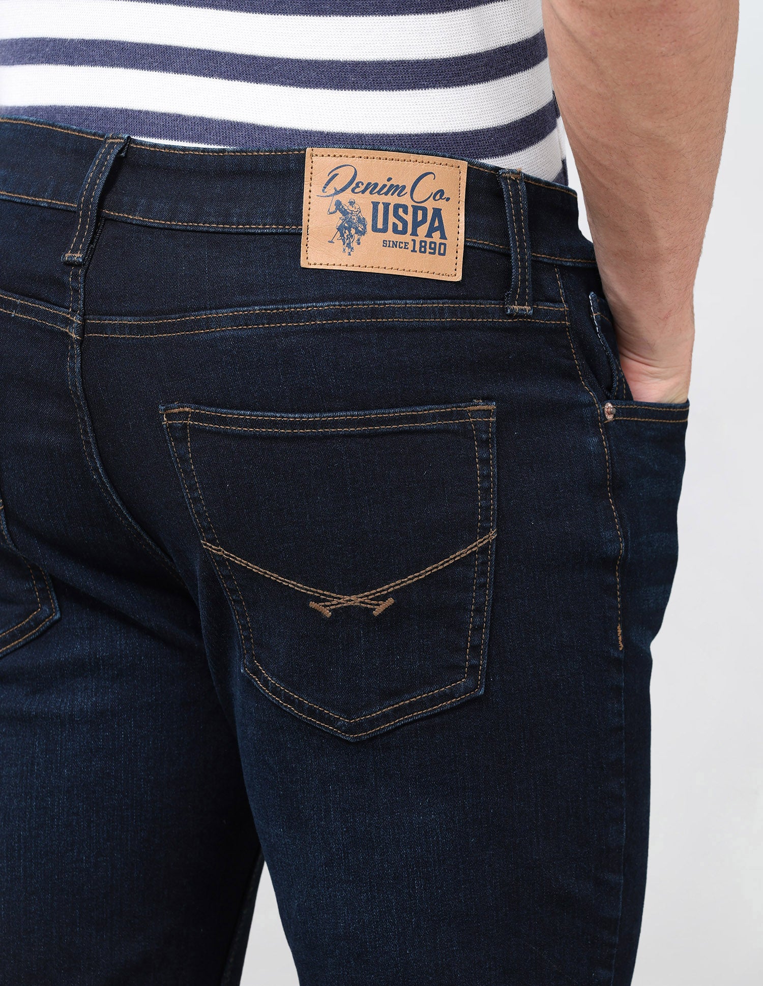 Harold Slim Straight Fit Blue Jeans Dark Indigo - U.S. Polo Assn. India | Large