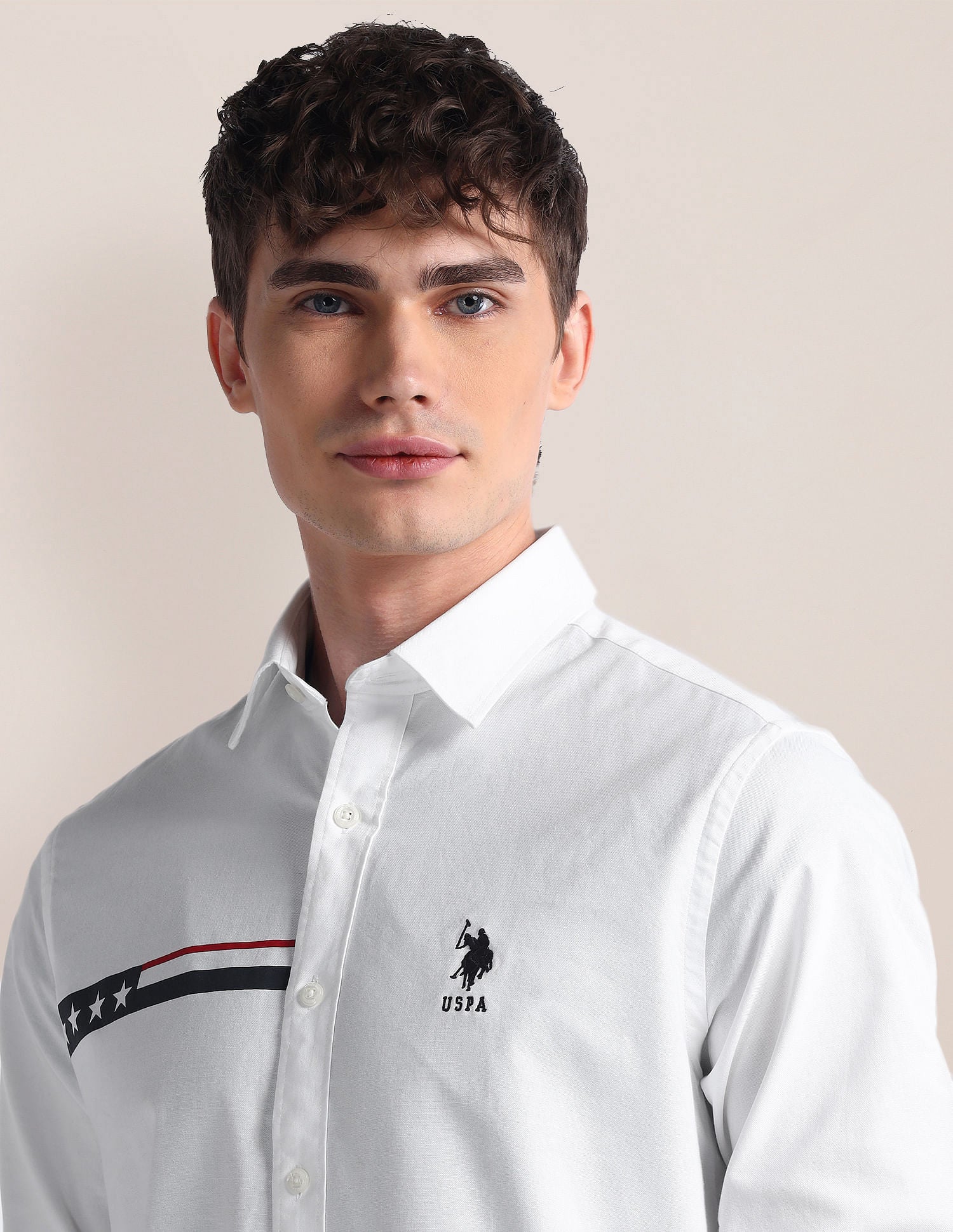 Long Sleeve Graphic Print Shirt White - U.S. POLO ASSN. | Large
