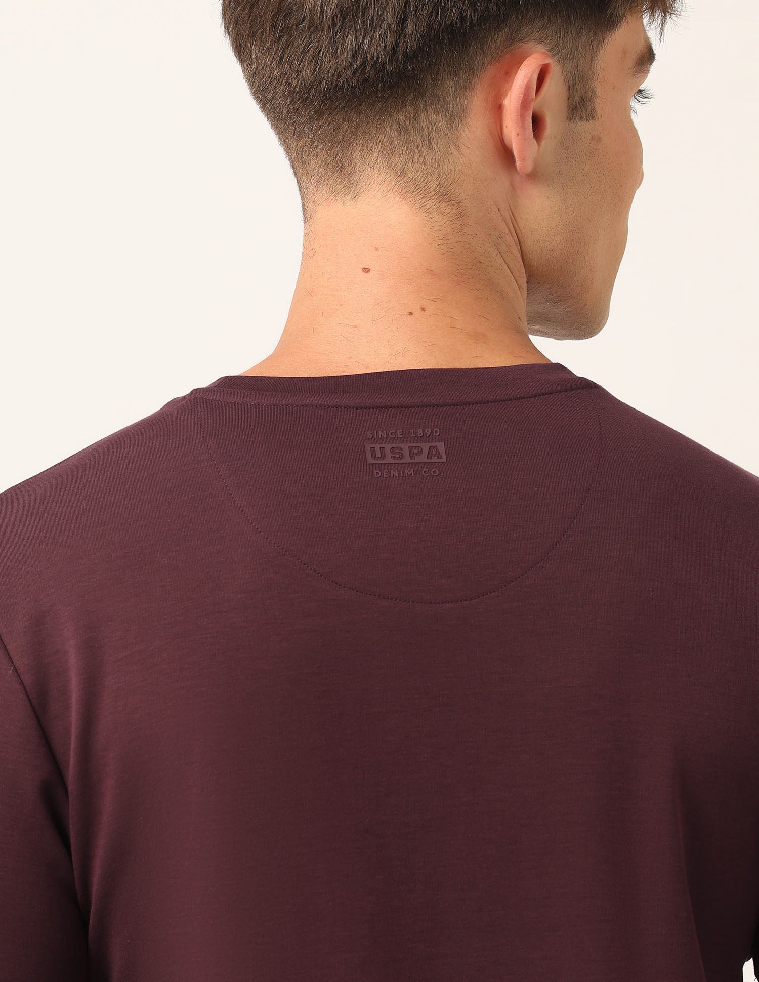 Brand Printed Muscle Fit T-Shirt Burgundy - U.S. Polo Assn. India | Large