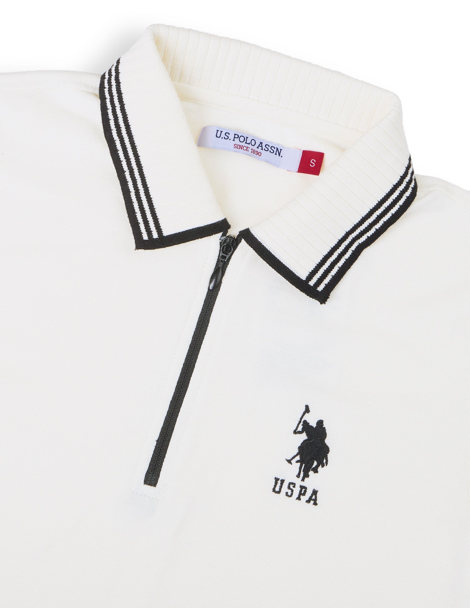 Solid Regular Fit Polo Shirt Off White - U.S. Polo Assn. India | Large
