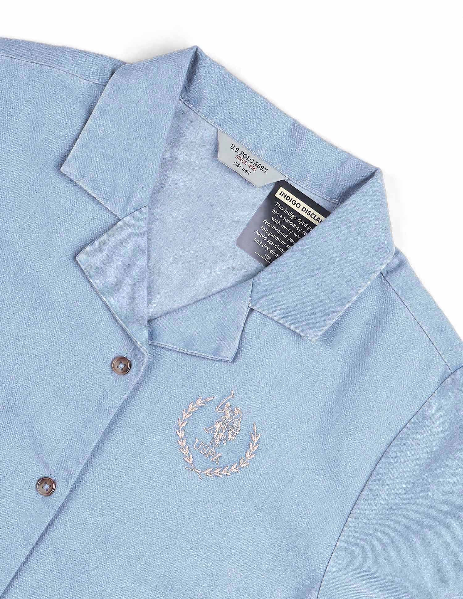 Girls Chambray A-Line Dress Light Indigo - U.S. POLO ASSN. | Large