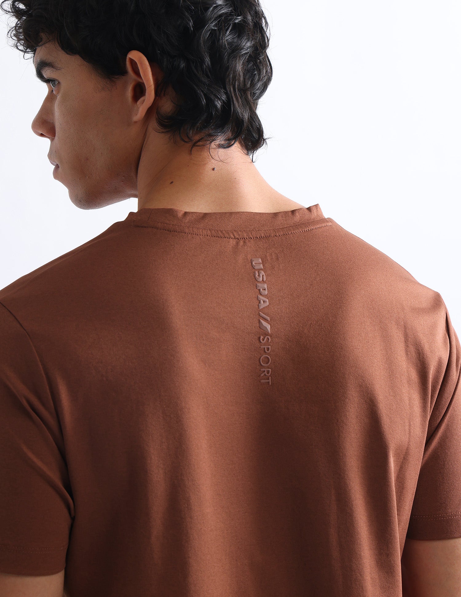 Solid Slim Fit T-Shirt Rust - U.S. Polo Assn. India | Large