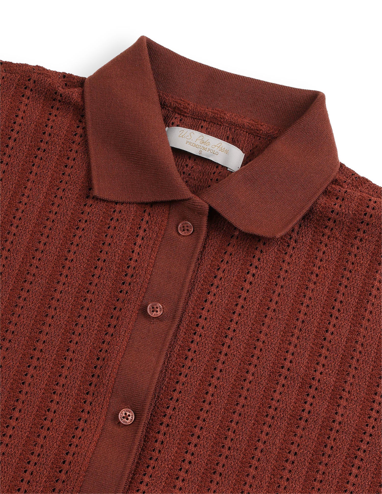 Textured Boxy Fit Shirt Orange - U.S. Polo Assn. India | Large